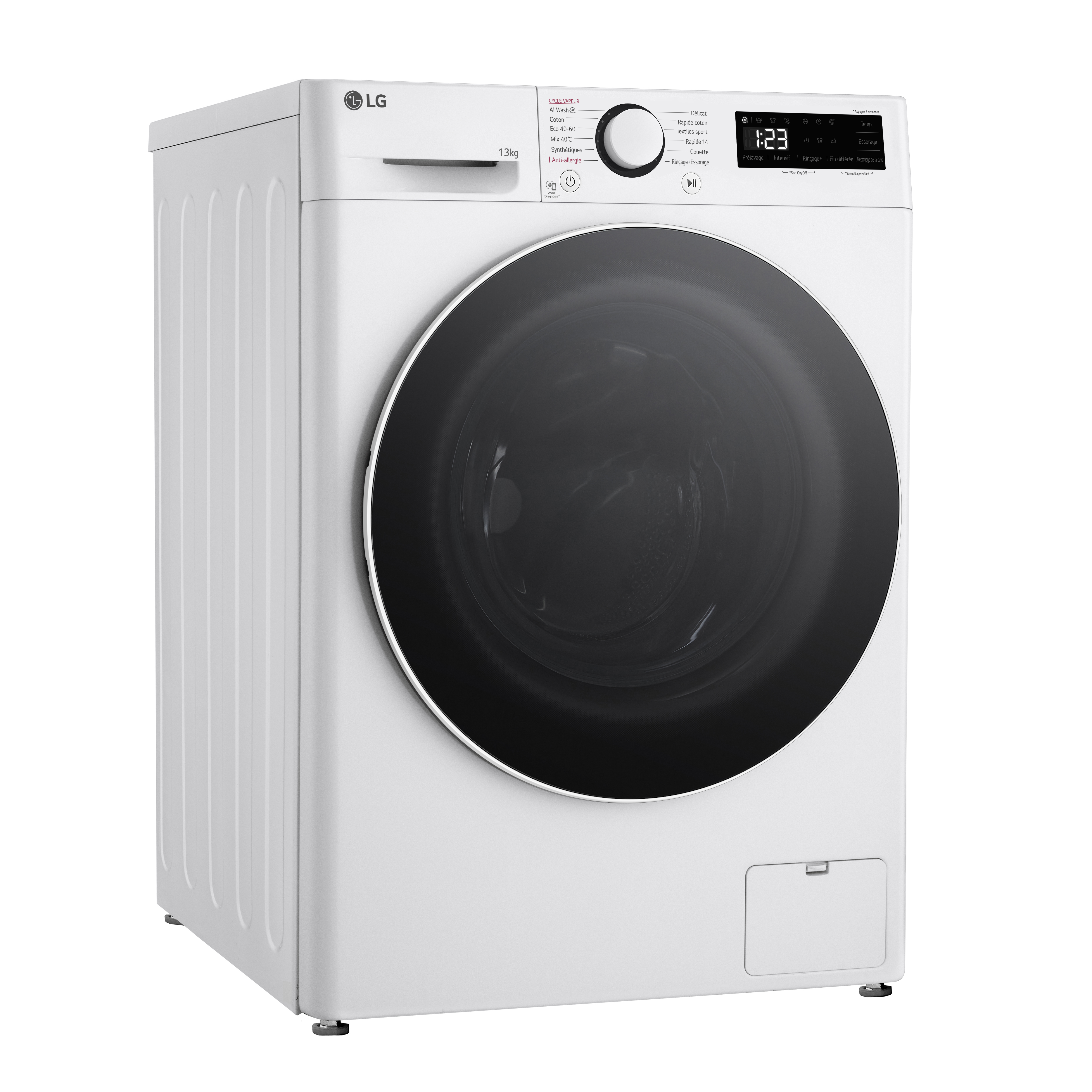 Voir la diapositive 4 : LG Lave linge hublot F34R50WHS, 13 kg, 1400 T/min, Moteur à induction, A