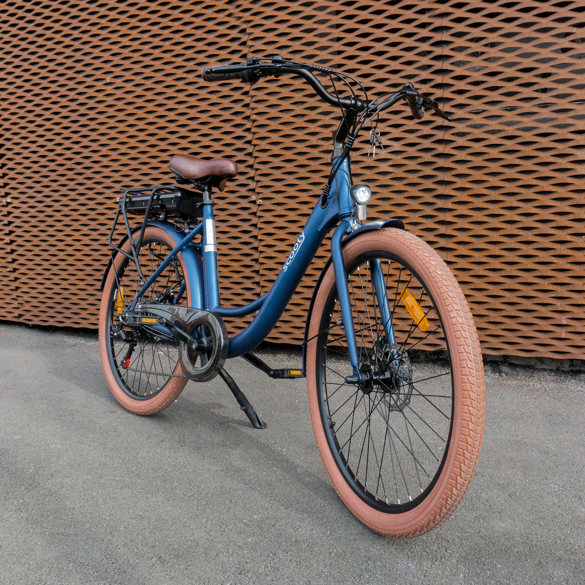 Voir la diapositive 8 : SCOOTY Vélo Assistance Électrique VTC City pro 26 pouces - Bleu