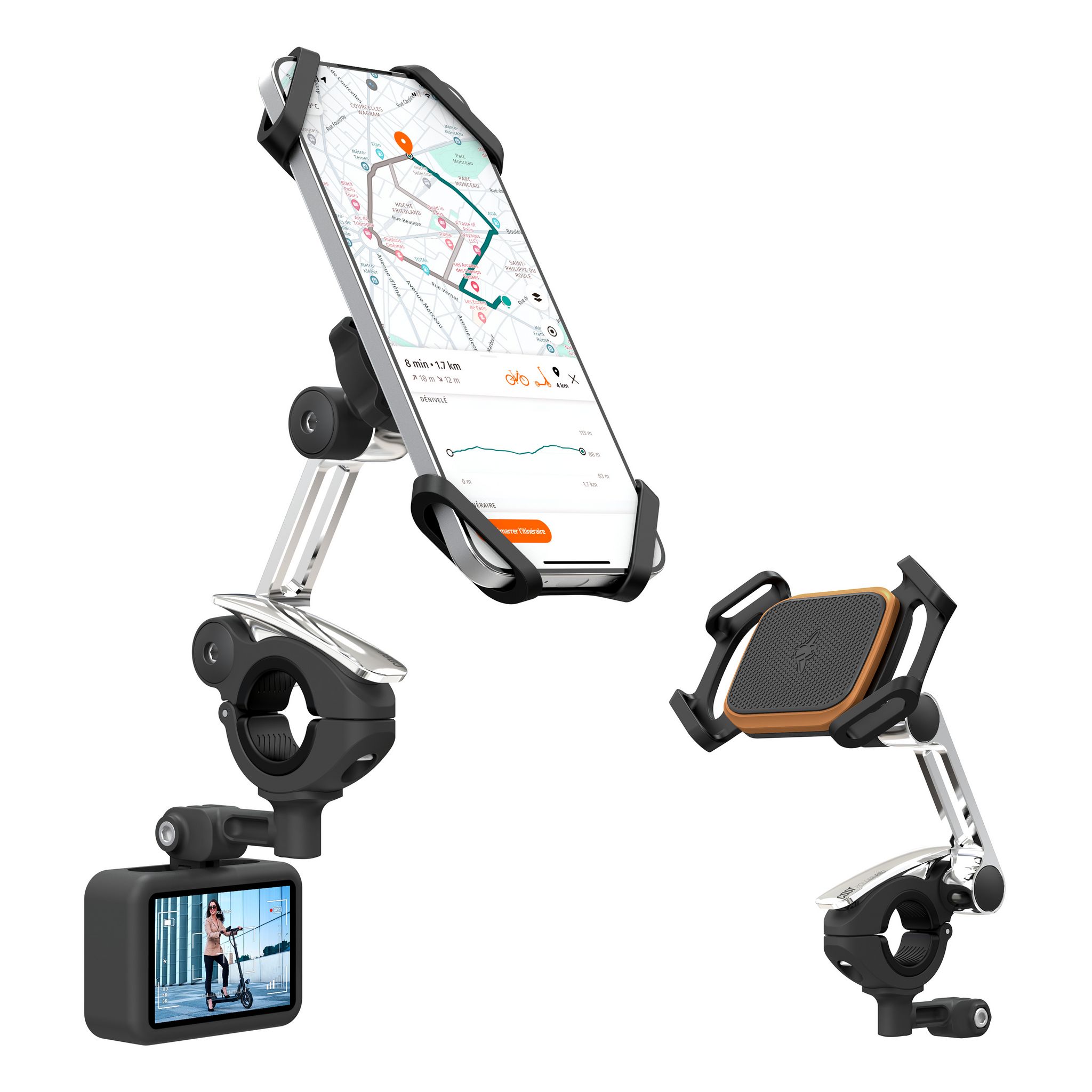 Voir la diapositive 4 : CASR Support guidon avec bras - Universel