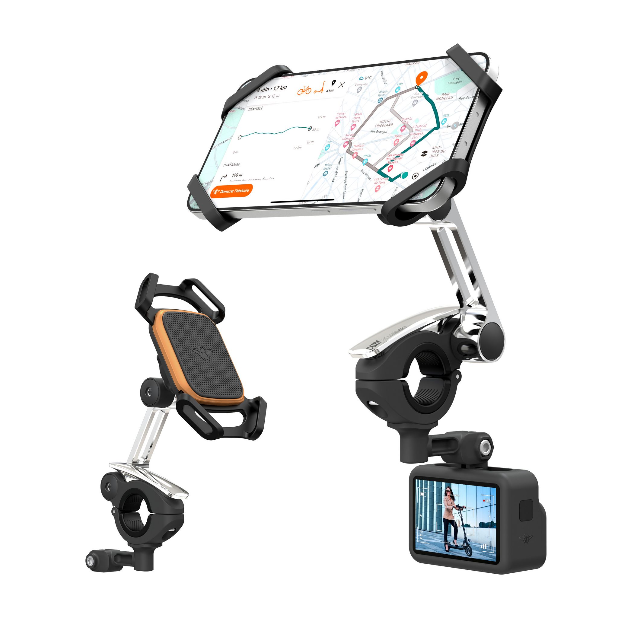 Voir la diapositive 5 : CASR Support guidon avec bras - Universel