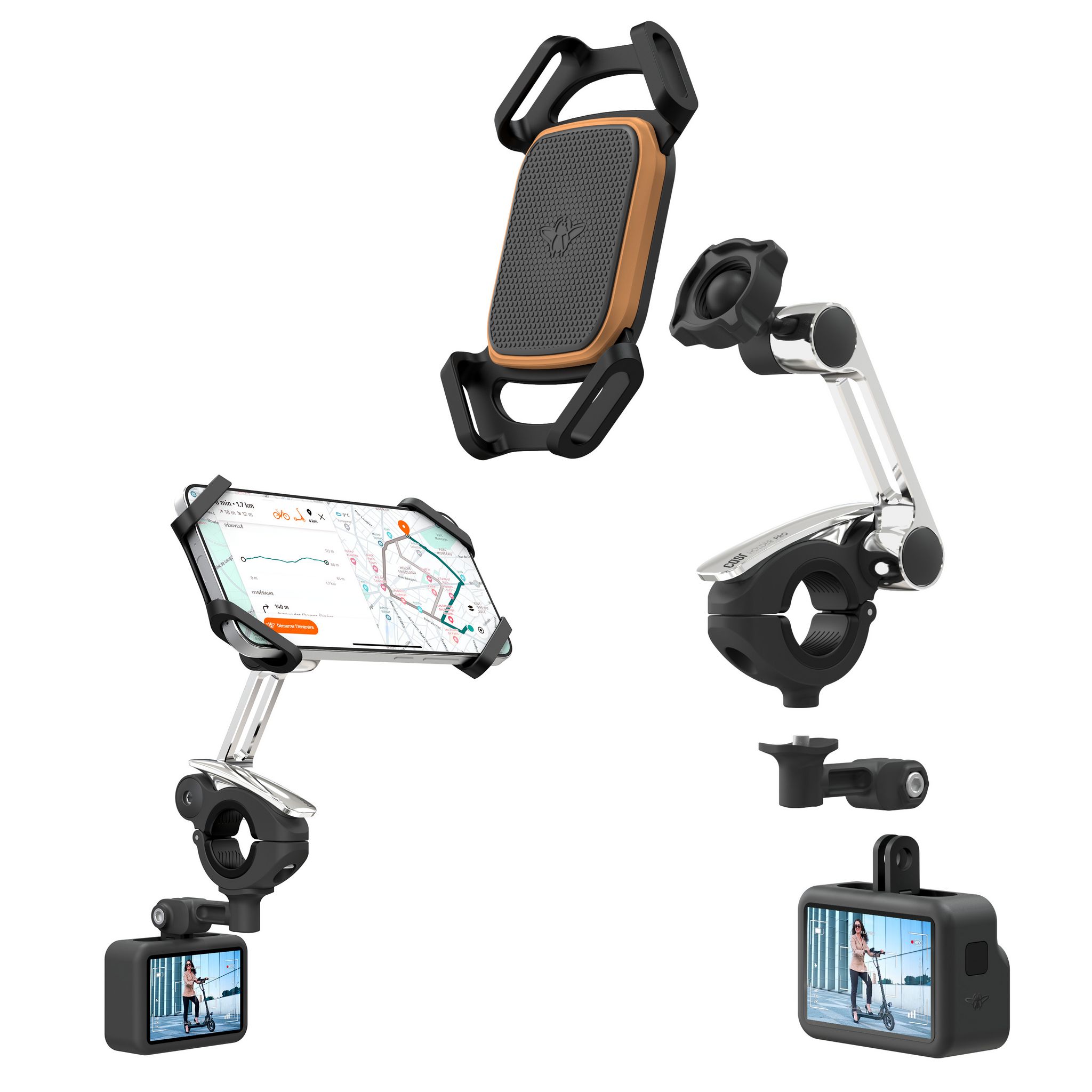 Voir la diapositive 8 : CASR Support guidon avec bras - Universel