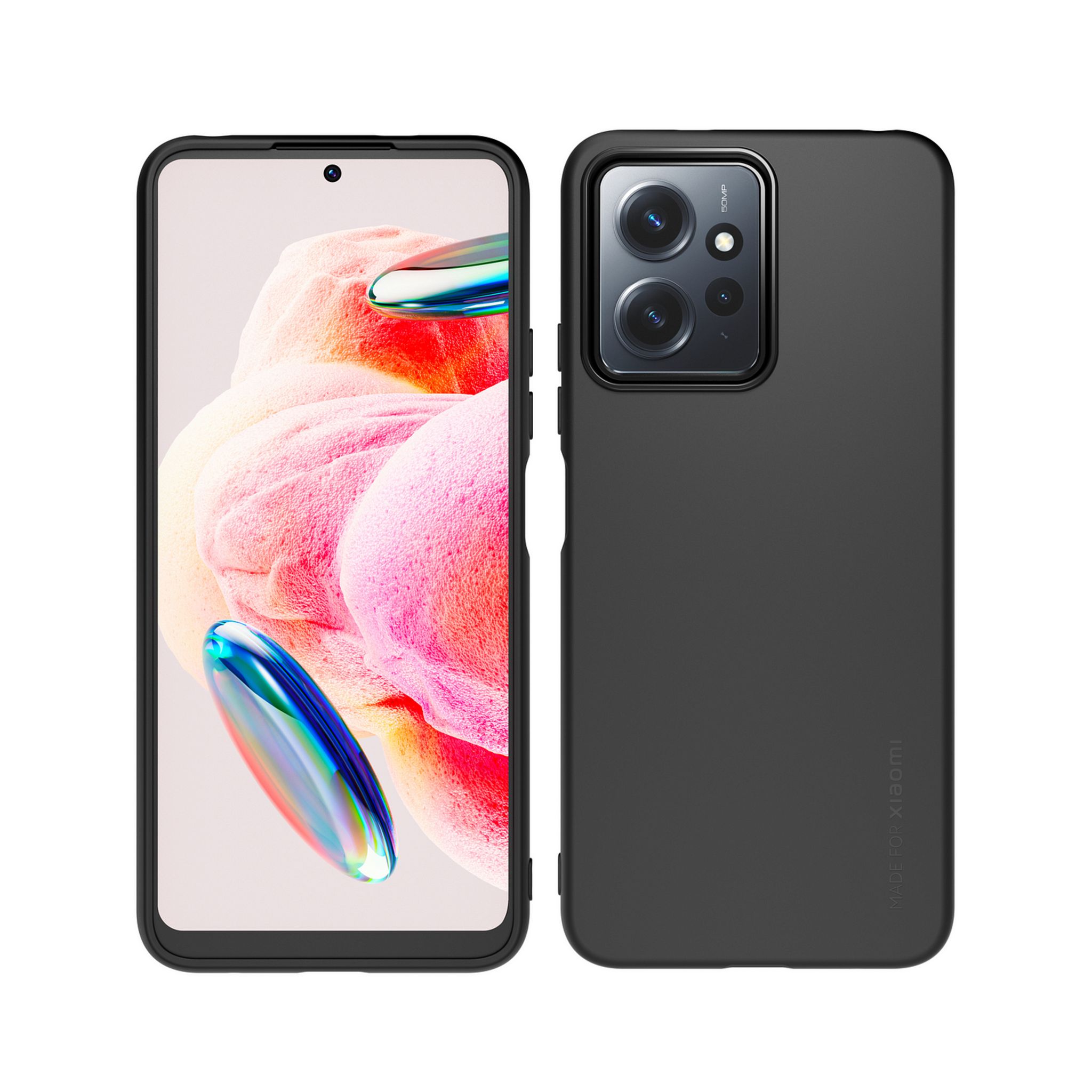 Voir la diapositive 3 : Coque rigide +Verre trempée pour Xiaomi Redmi Note 12 4G - Noir