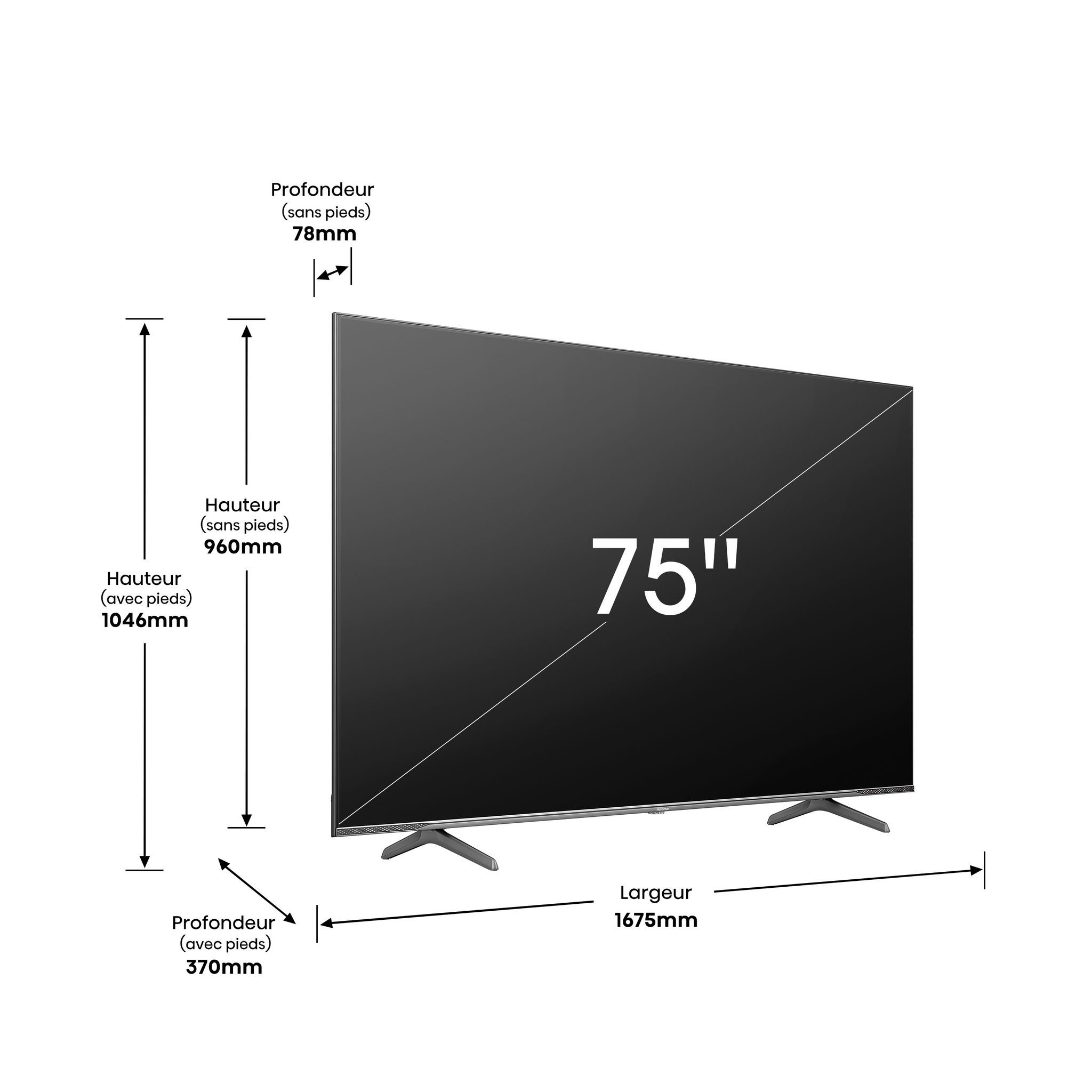 Voir la diapositive 4 : HISENSE 75E7K PRO 2023 TV QLED & Direct LED Ultra HD 164 cm Smart TV