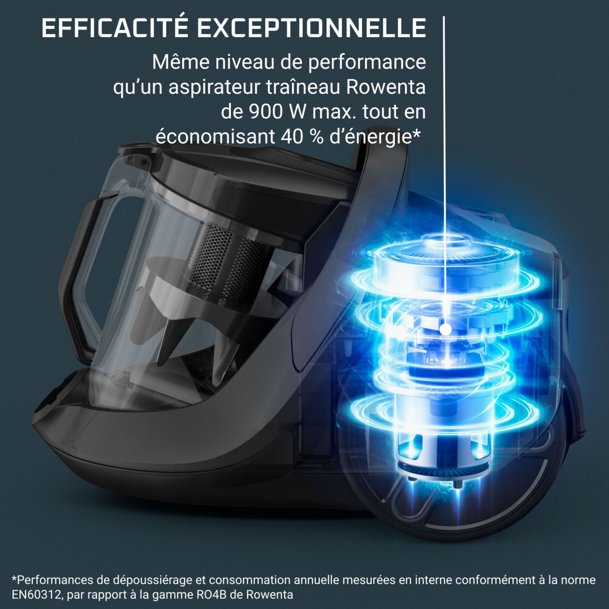 Voir la diapositive 3 : ROWENTA Aspirateur traîneau sans sac RO7C36EA - Noir