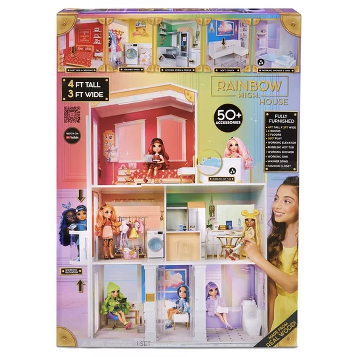 MGA Maison de poupée en bois Rainbow High