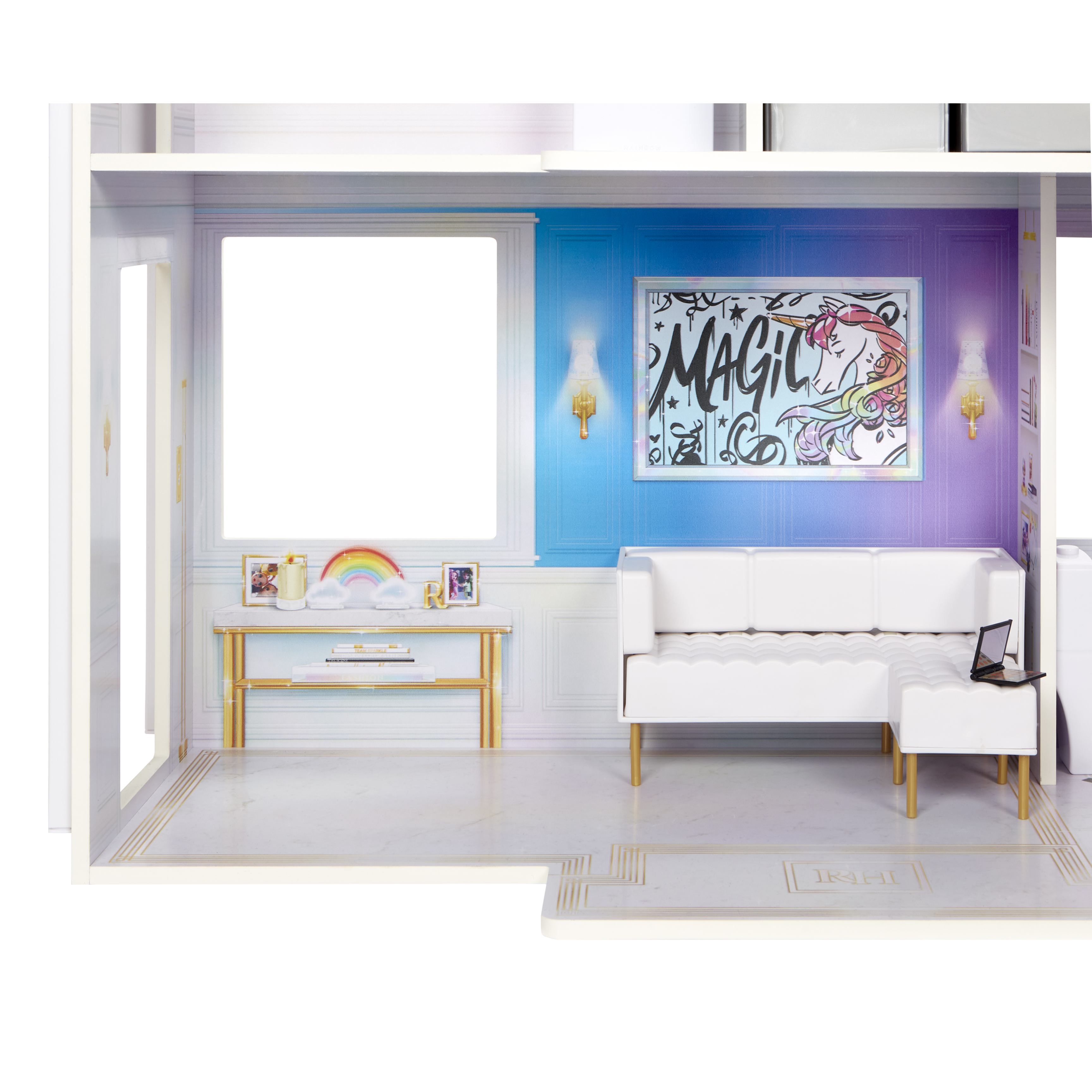 Voir la diapositive 6 : MGA Maison de poupée en bois Rainbow High