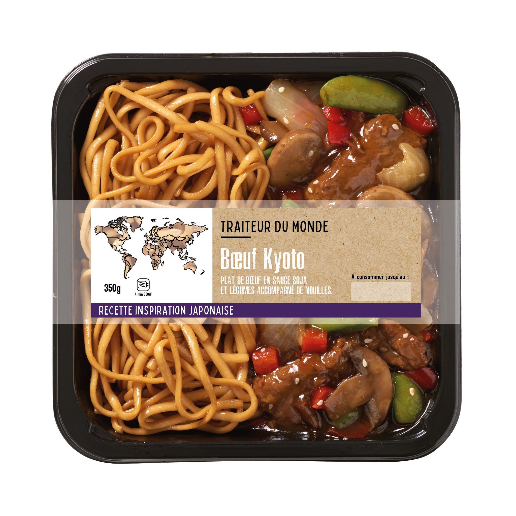 TRAITEUR DU MONDE Boeuf Kyoto sauce soja et nouilles aux légumes 350g