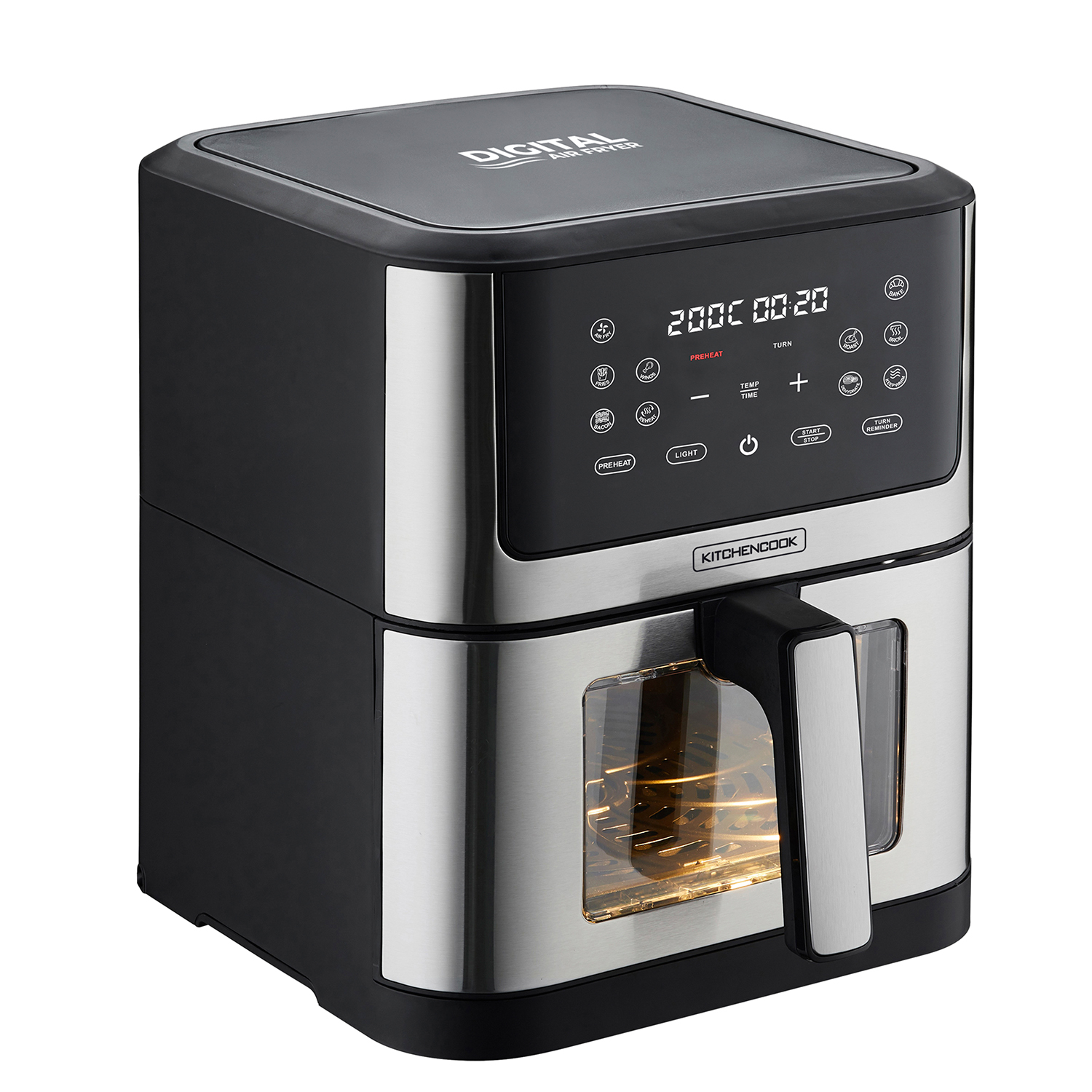 Voir la diapositive 3 : KITCHENCOOK Friteuse électrique sans huile à air chaud AIRMED WXL - Gris et noir
