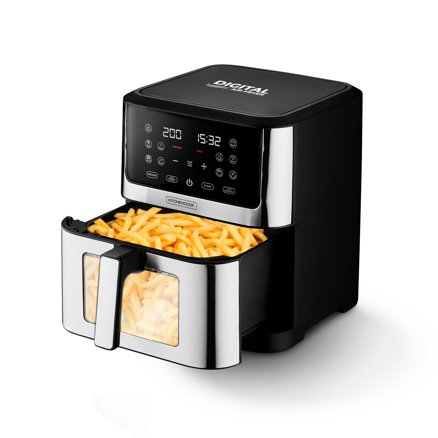 Voir la diapositive 4 : KITCHENCOOK Friteuse électrique sans huile à air chaud AIRMED WXL - Gris et noir
