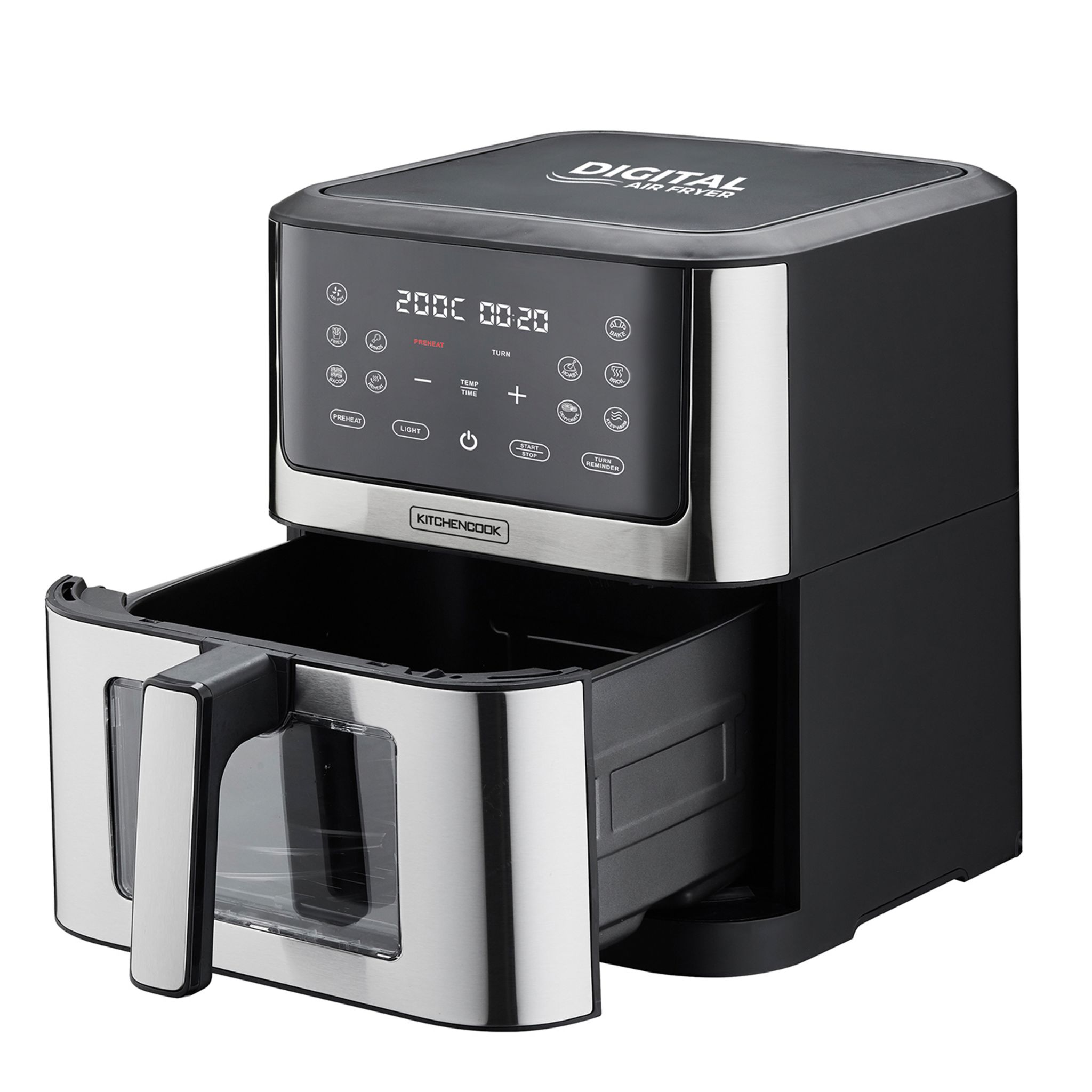 Voir la diapositive 5 : KITCHENCOOK Friteuse électrique sans huile à air chaud AIRMED WXL - Gris et noir