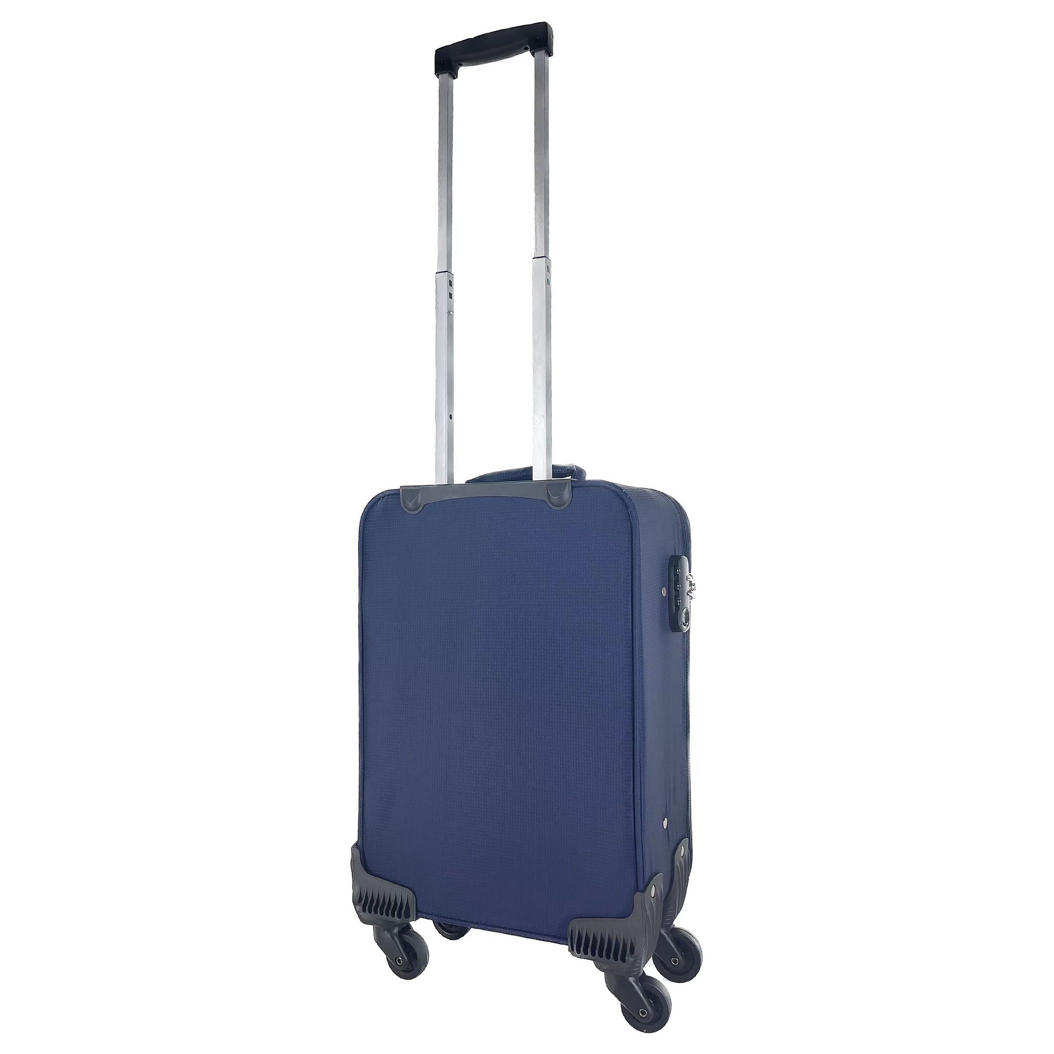 Voir la diapositive 3 : AIRPORT Valise cabine souple bleue Easy Sky 55x35x18cm
