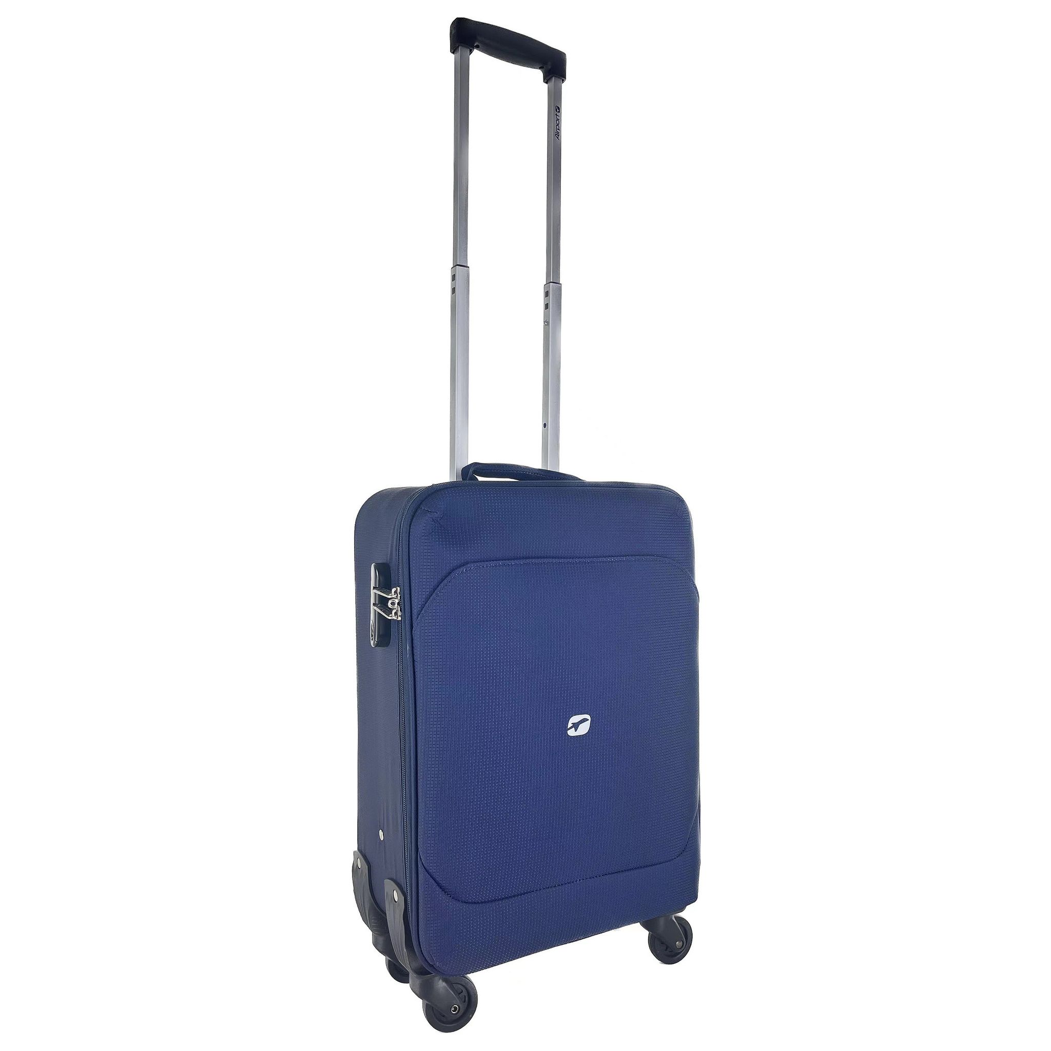 Voir la diapositive 7 : AIRPORT Valise cabine souple bleue Easy Sky 55x35x18cm