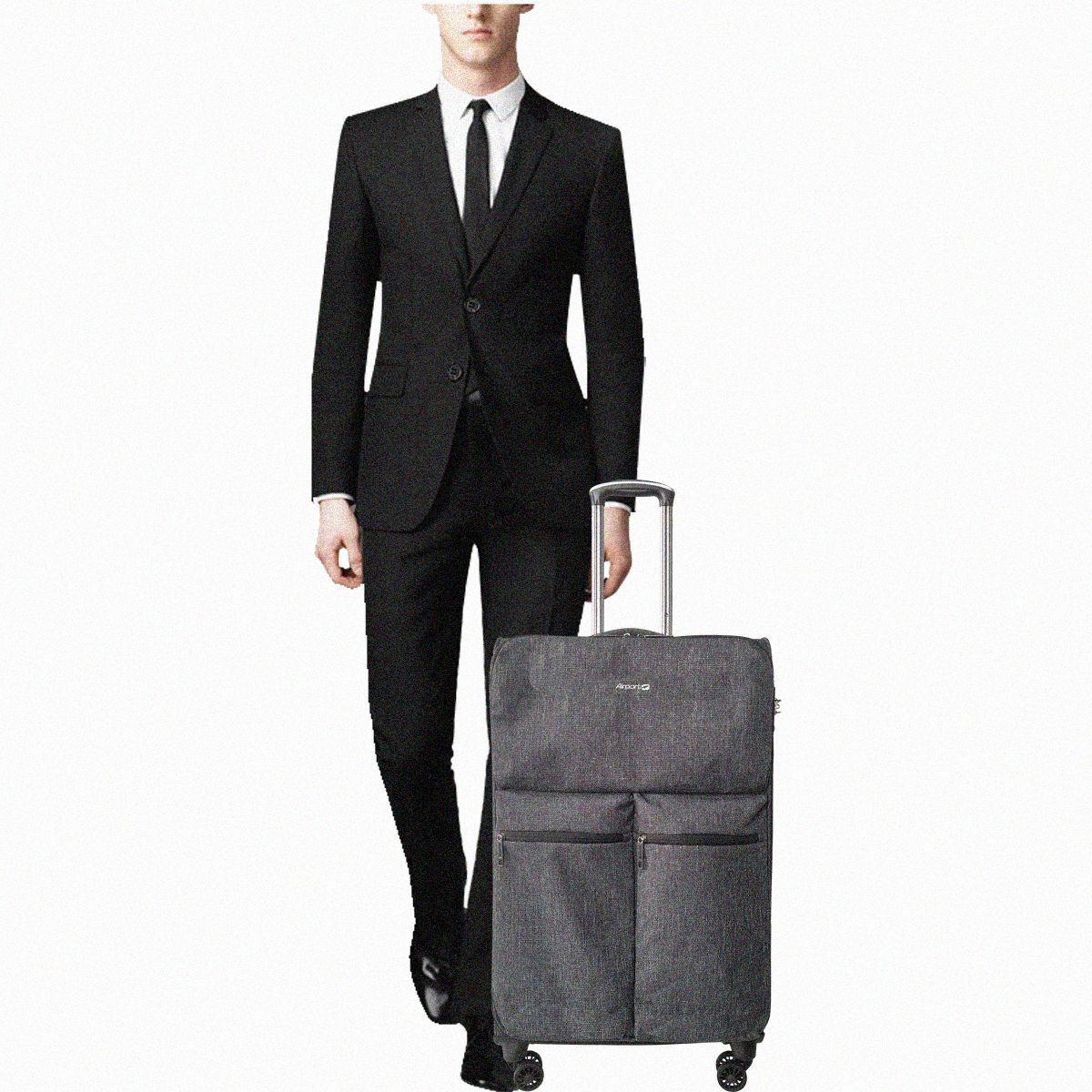 AIRPORT Grande Valise souple noire Poly Soft 75x45x30cm