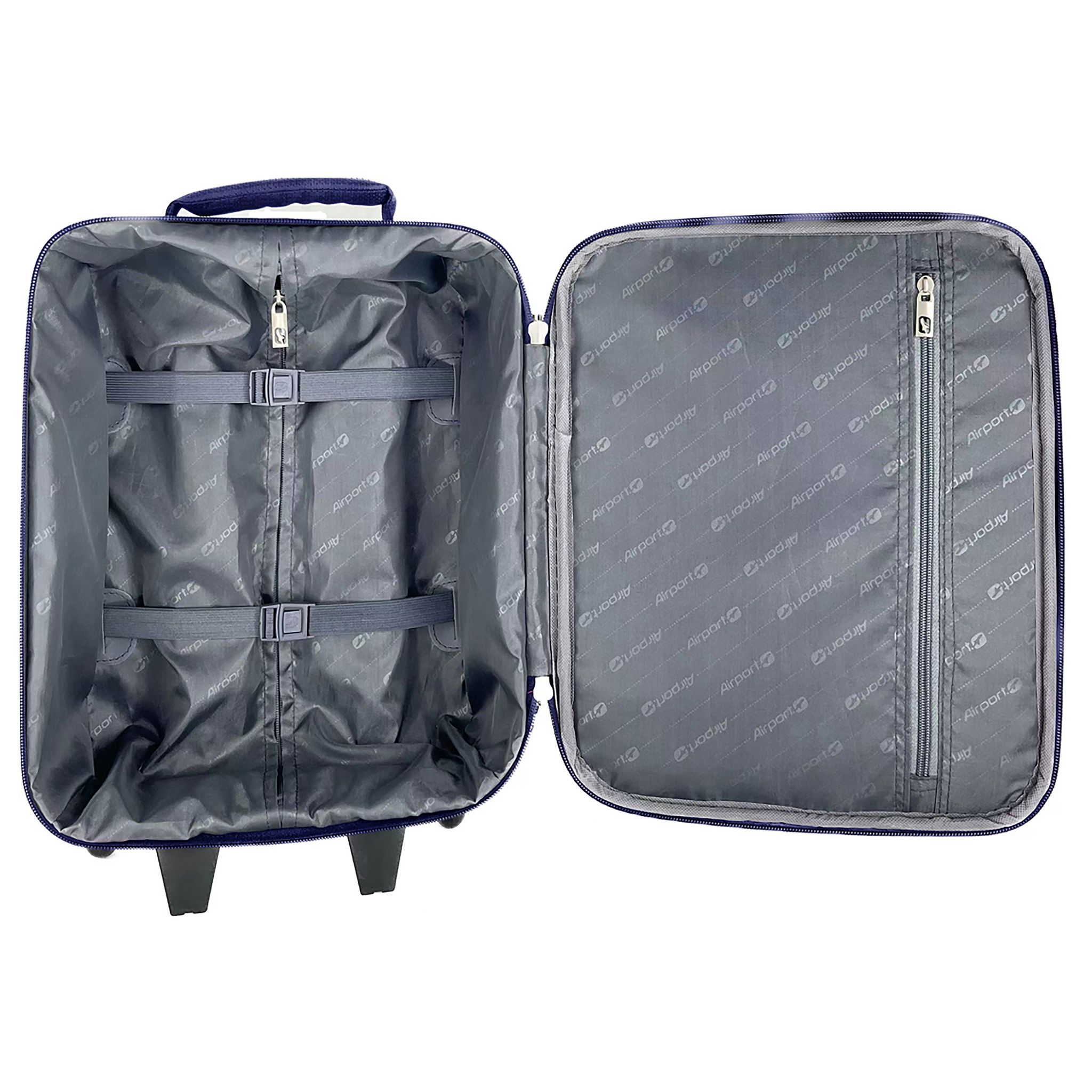 Voir la diapositive 6 : AIRPORT Valise cabine souple bleue Easy Sky 42x30x15cm