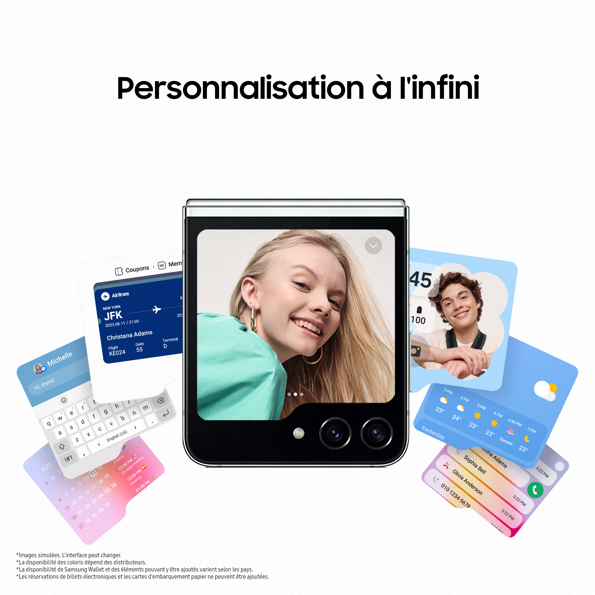 Voir la diapositive 13 : SAMSUNG Galaxy Z Flip5 Smartphone avec Galaxy AI 512Go - Gris