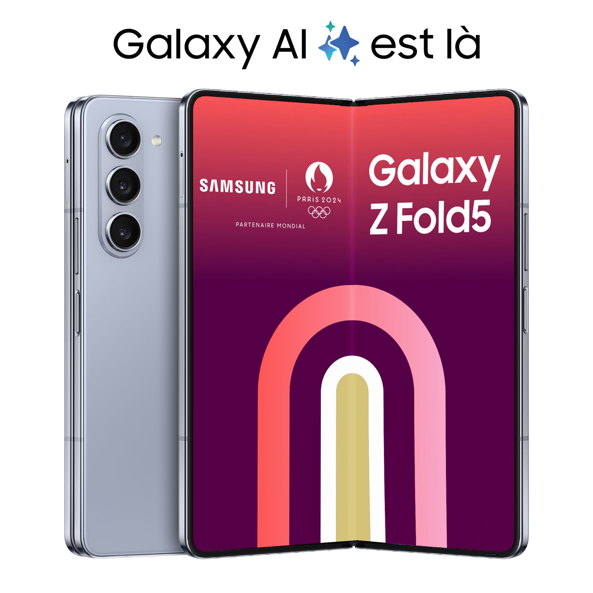 Voir la diapositive 3 : SAMSUNG Galaxy Z Fold5 Smartphone avec Galaxy AI 512Go - Bleu