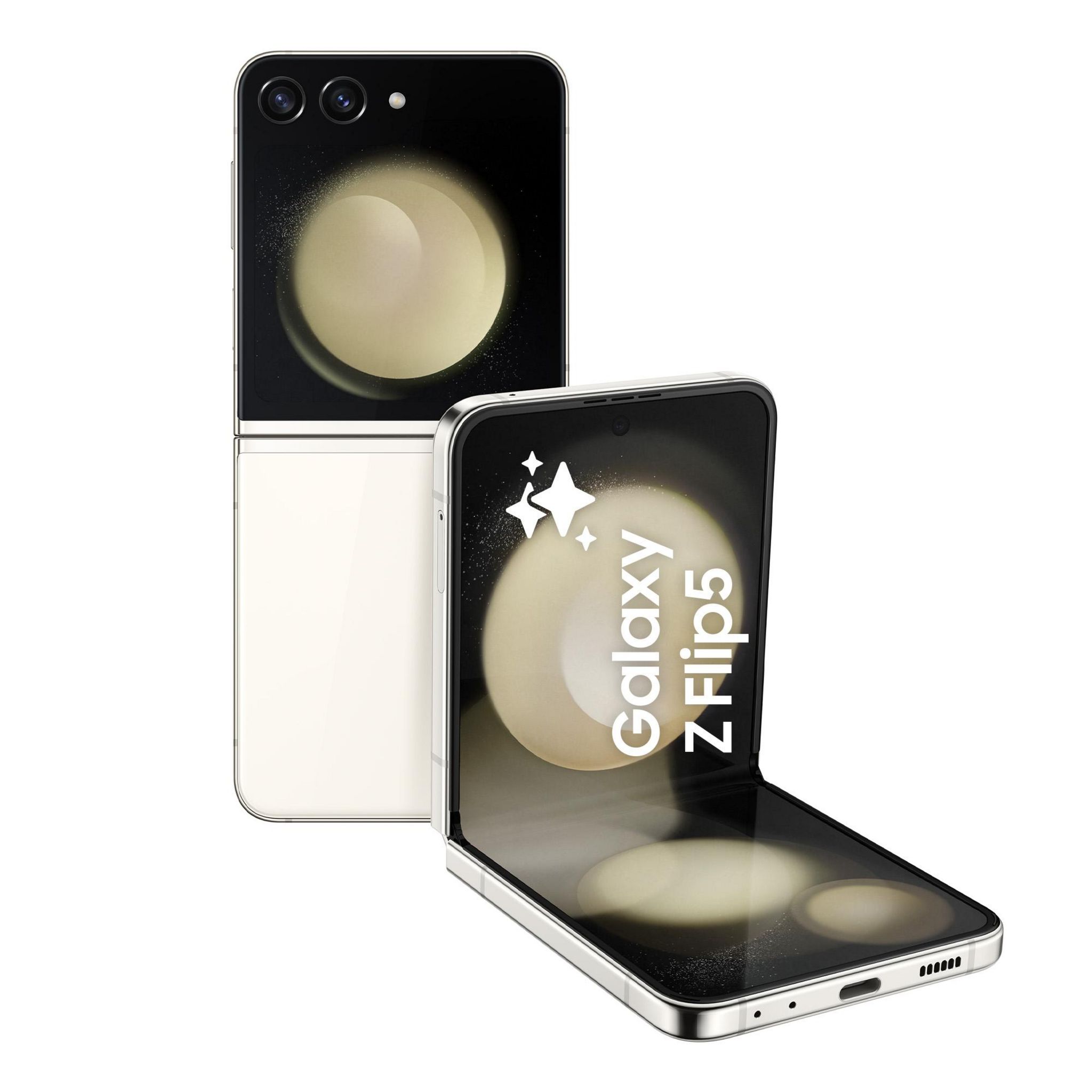Voir la diapositive 1 : SAMSUNG Galaxy Z Flip5 Smartphone avec Galaxy AI 256Go - Crème