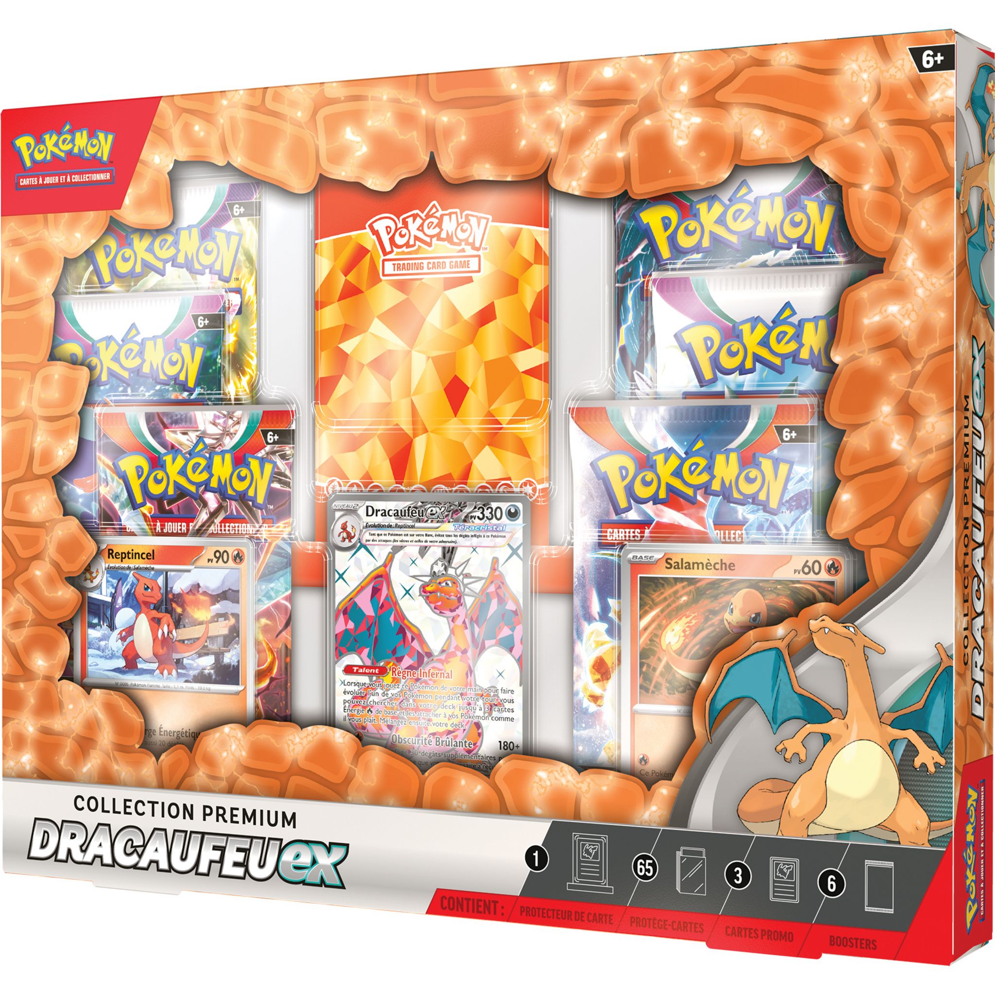 Voir la diapositive 2 : POKEMON Coffret cartes Pokémon  Collection Premium Dracaufeu-Ex