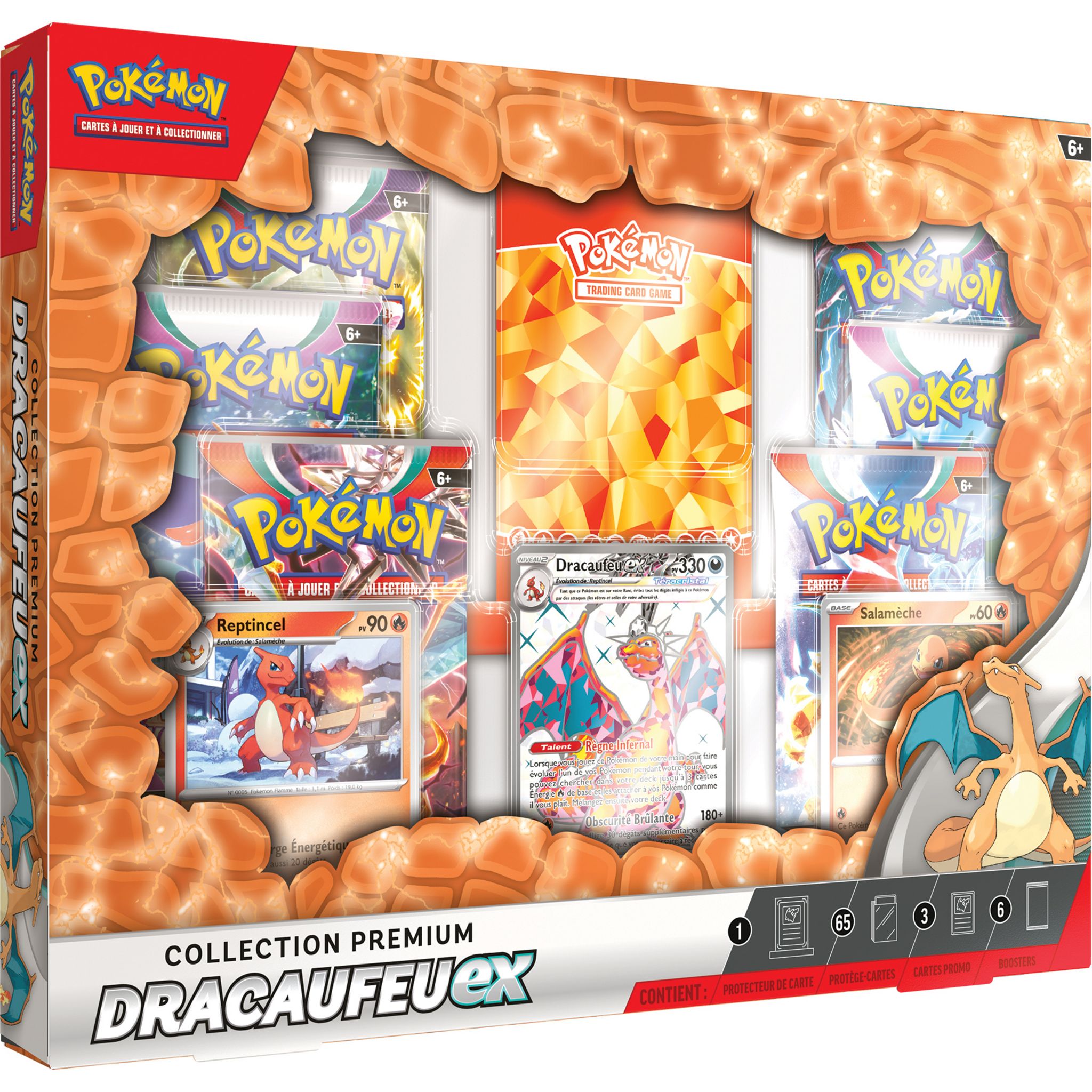 Voir la diapositive 3 : POKEMON Coffret cartes Pokémon  Collection Premium Dracaufeu-Ex