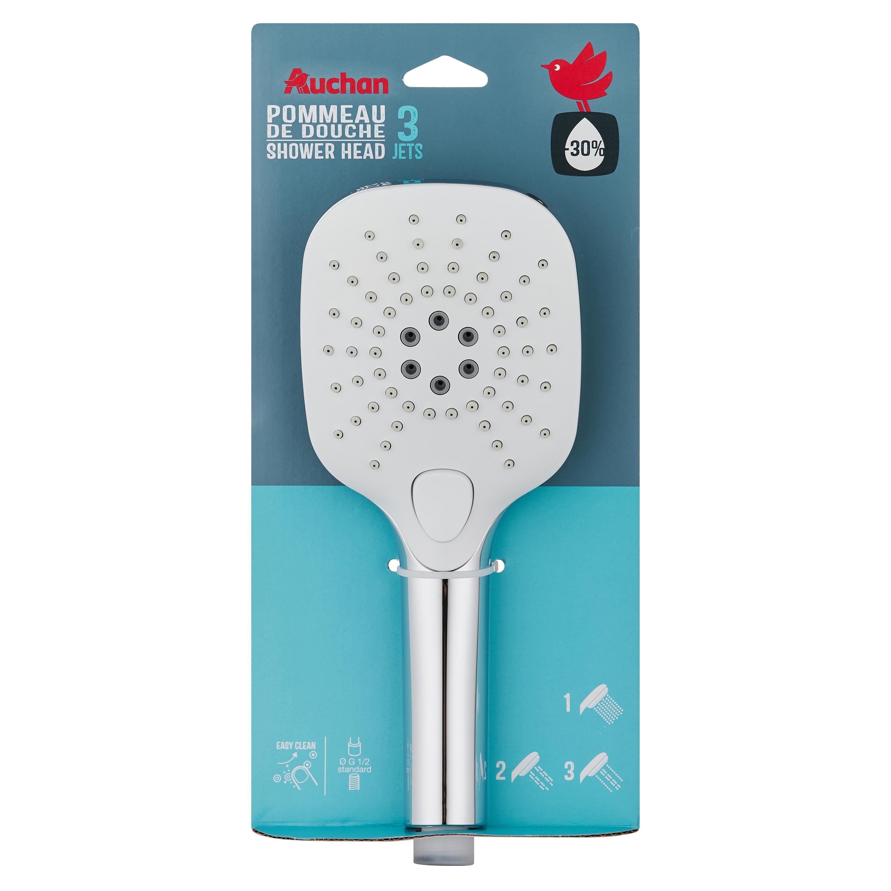Voir la diapositive 2 : AUCHAN Douchette carrée 10 cm