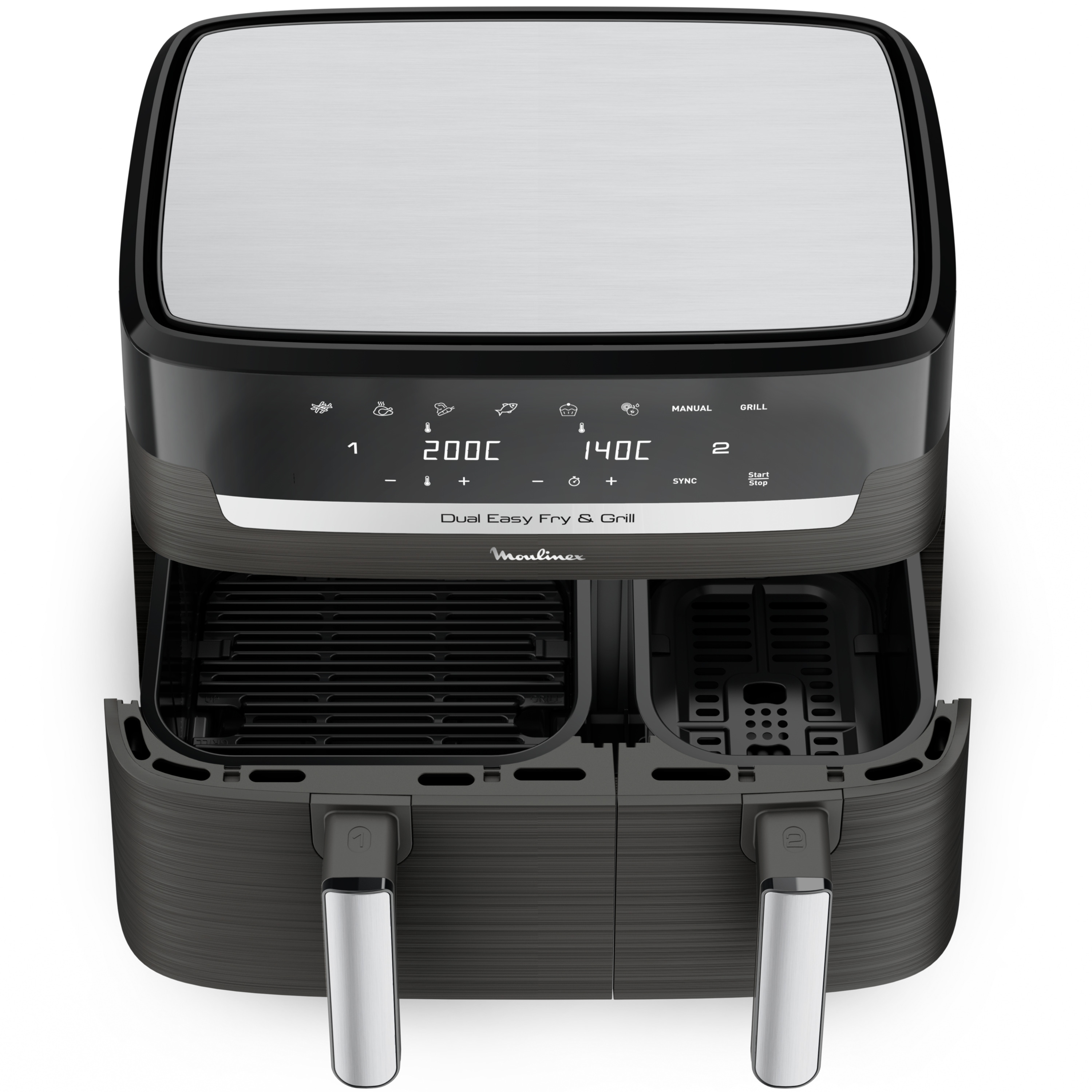 Voir la diapositive 2 : MOULINEX Friteuse électrique sans huile à air chaud Easy Fry EZ905B20 - Gris