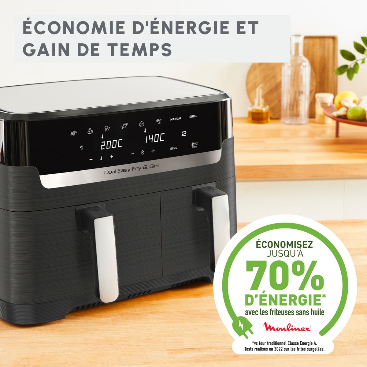 MOULINEX Friteuse électrique sans huile à air chaud Easy Fry EZ905B20 - Gris