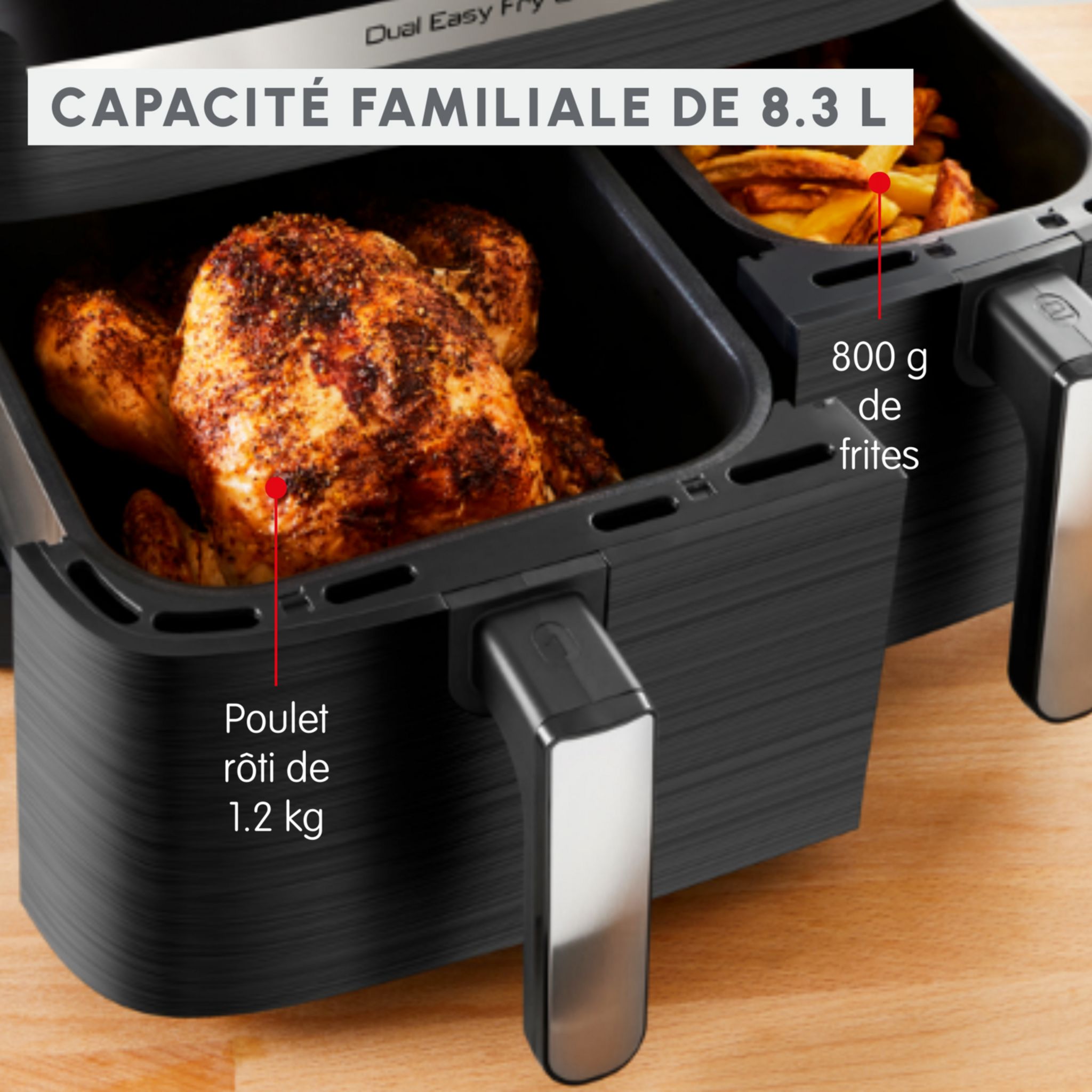 Voir la diapositive 10 : MOULINEX Friteuse électrique sans huile à air chaud Easy Fry EZ905B20 - Gris
