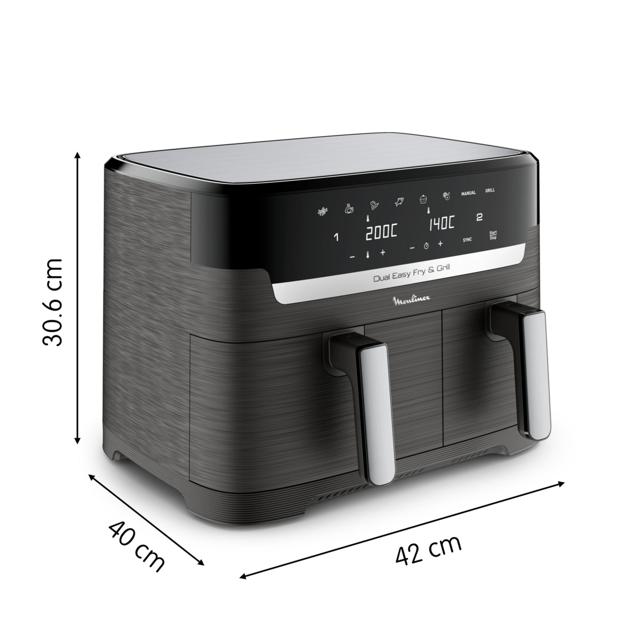 Voir la diapositive 11 : MOULINEX Friteuse électrique sans huile à air chaud Easy Fry EZ905B20 - Gris