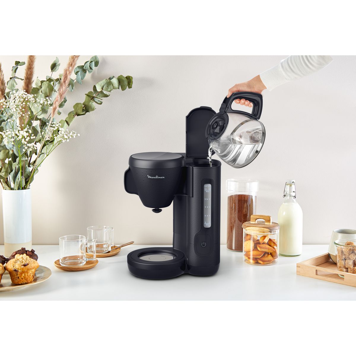 MOULINEX Cafetière électrique filtre Morning FG2M0810 - Bleu nuit