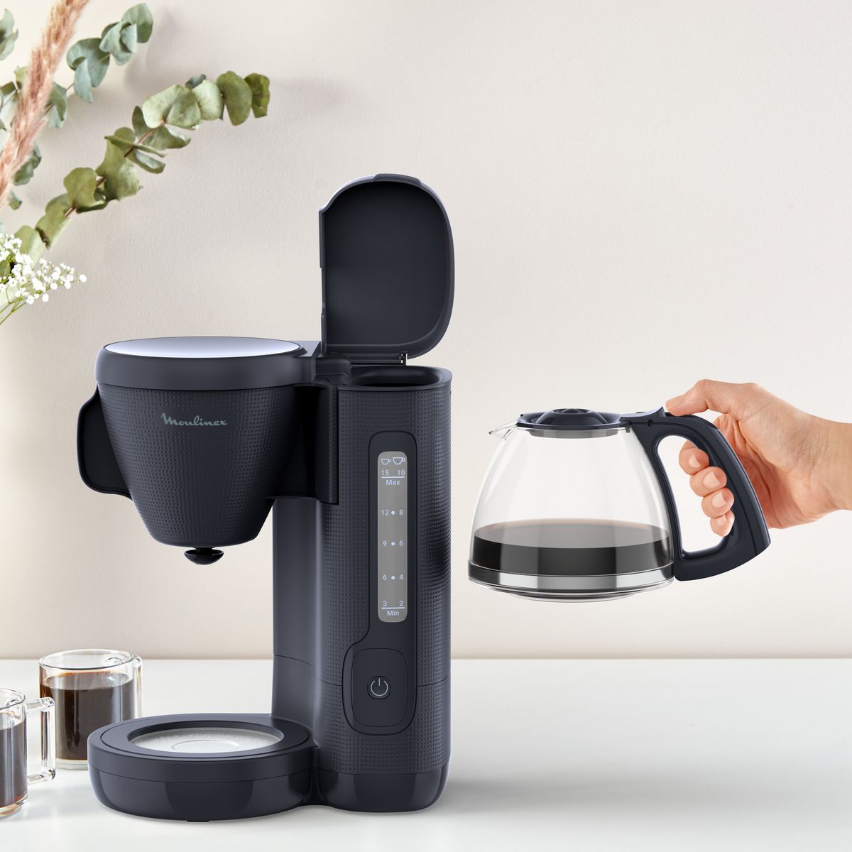 MOULINEX Cafetière électrique filtre Morning FG2M0810 - Bleu nuit