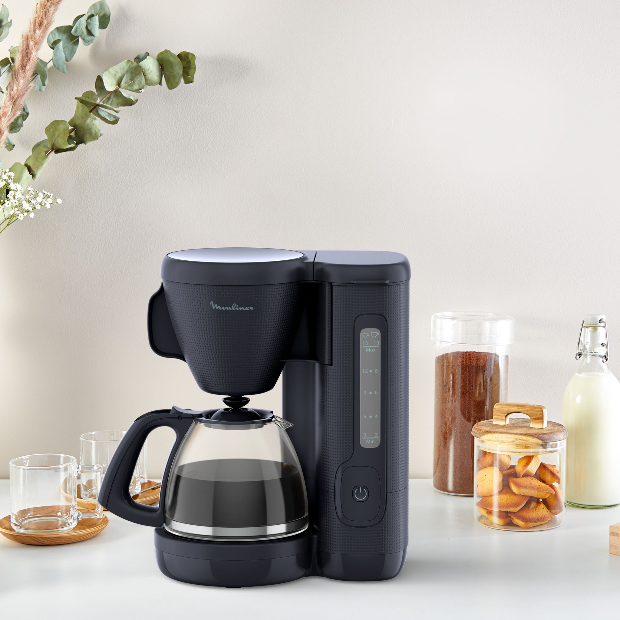 Voir la diapositive 4 : MOULINEX Cafetière électrique filtre Morning FG2M0810 - Bleu nuit