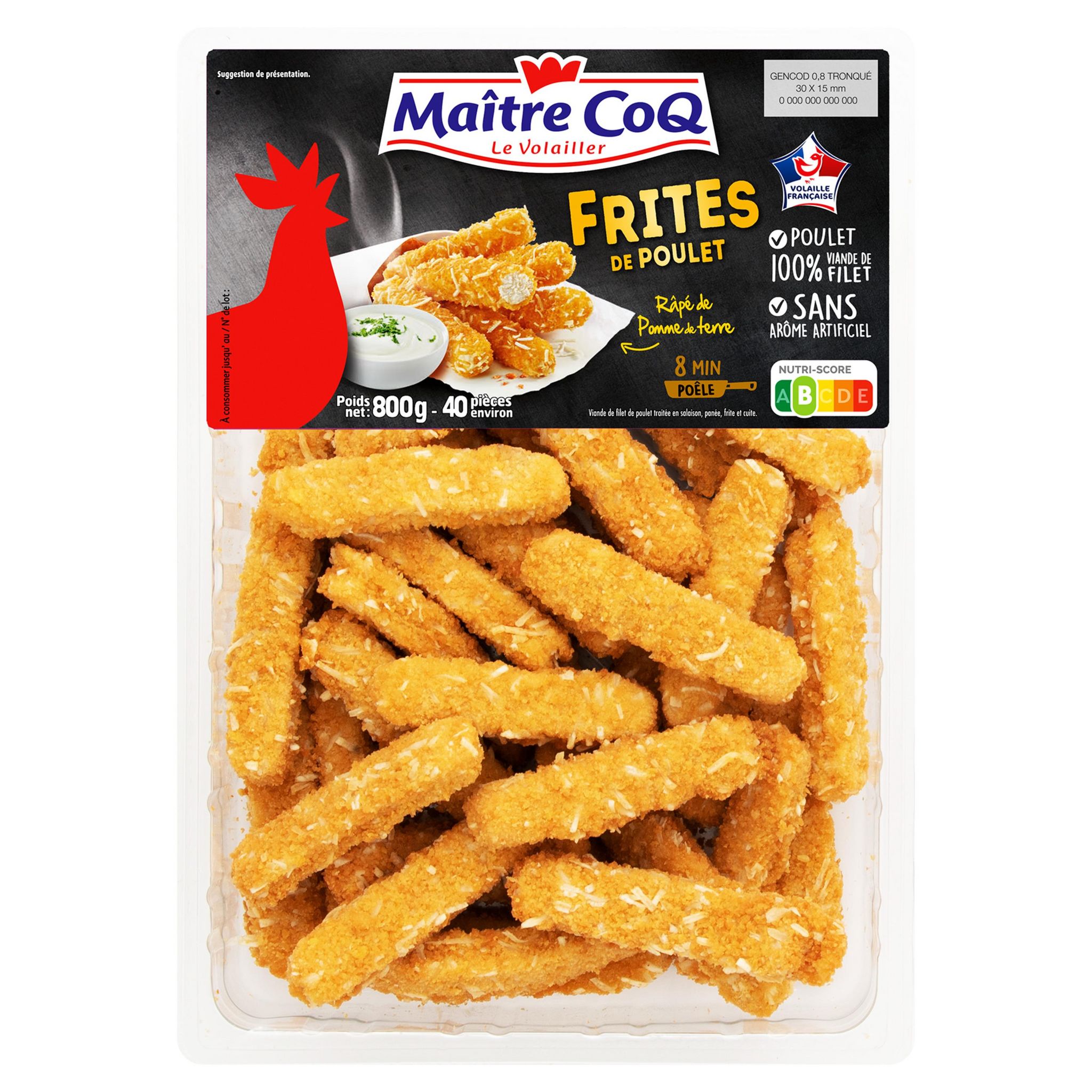 Voir la diapositive 2 : MAITRE COQ Frites de poulet 800g