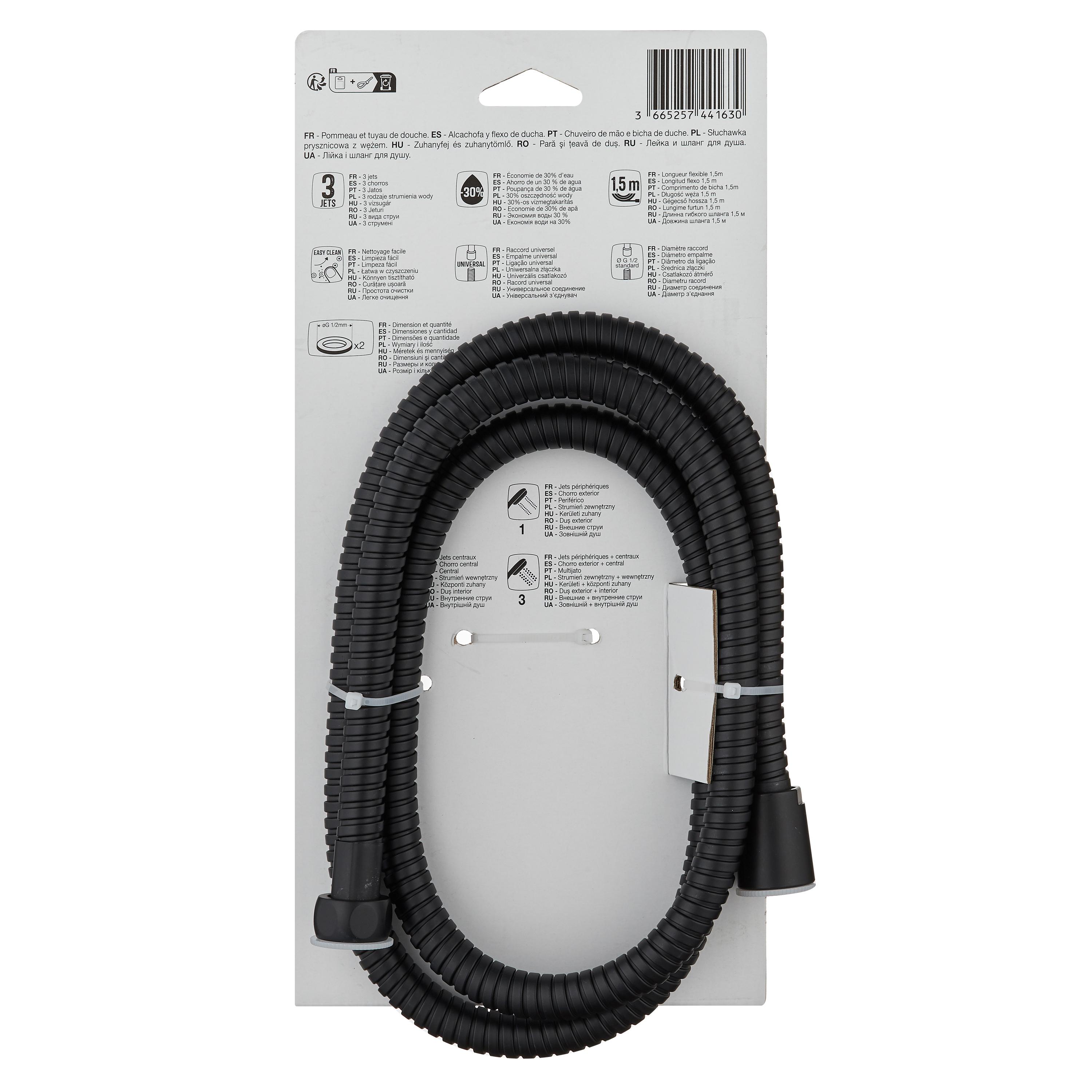 Voir la diapositive 3 : AUCHAN Douchette 3 fonctions + flexible