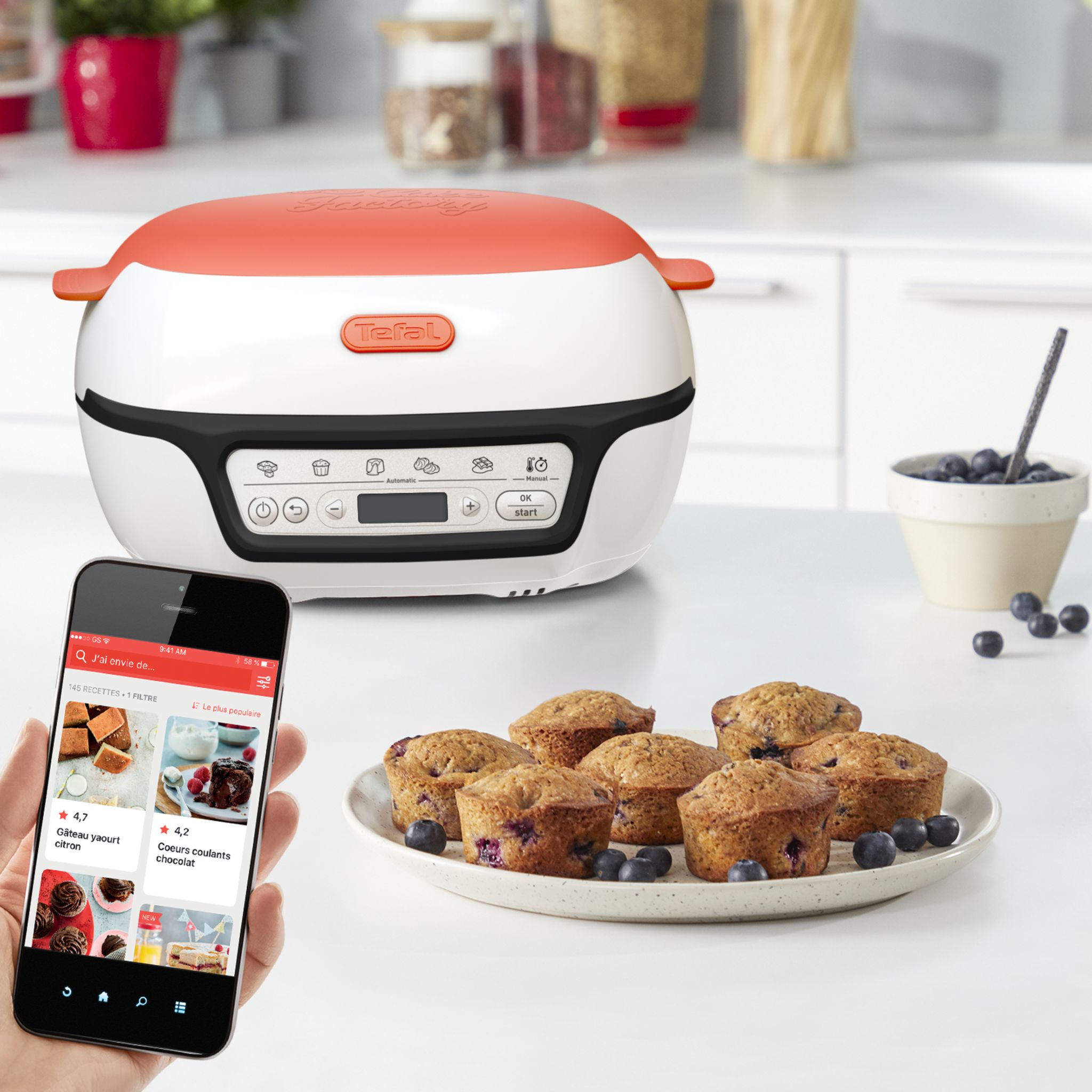 Voir la diapositive 5 : TEFAL Cake factory KD804510 - Blanc