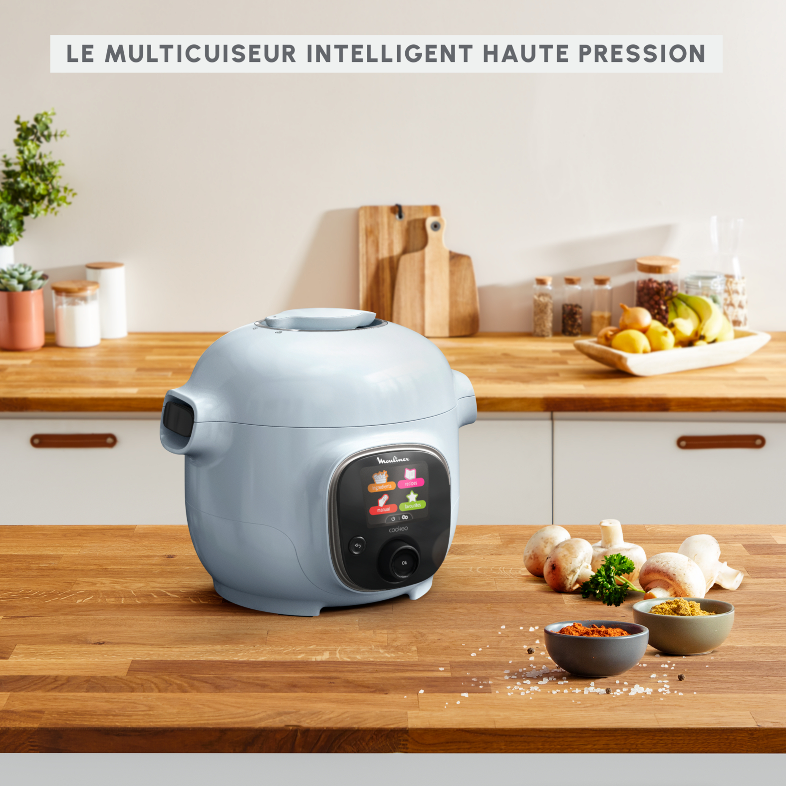 Voir la diapositive 3 : MOULINEX Multicuiseur intelligent Cookeo + Mini CE880410 - Bleu