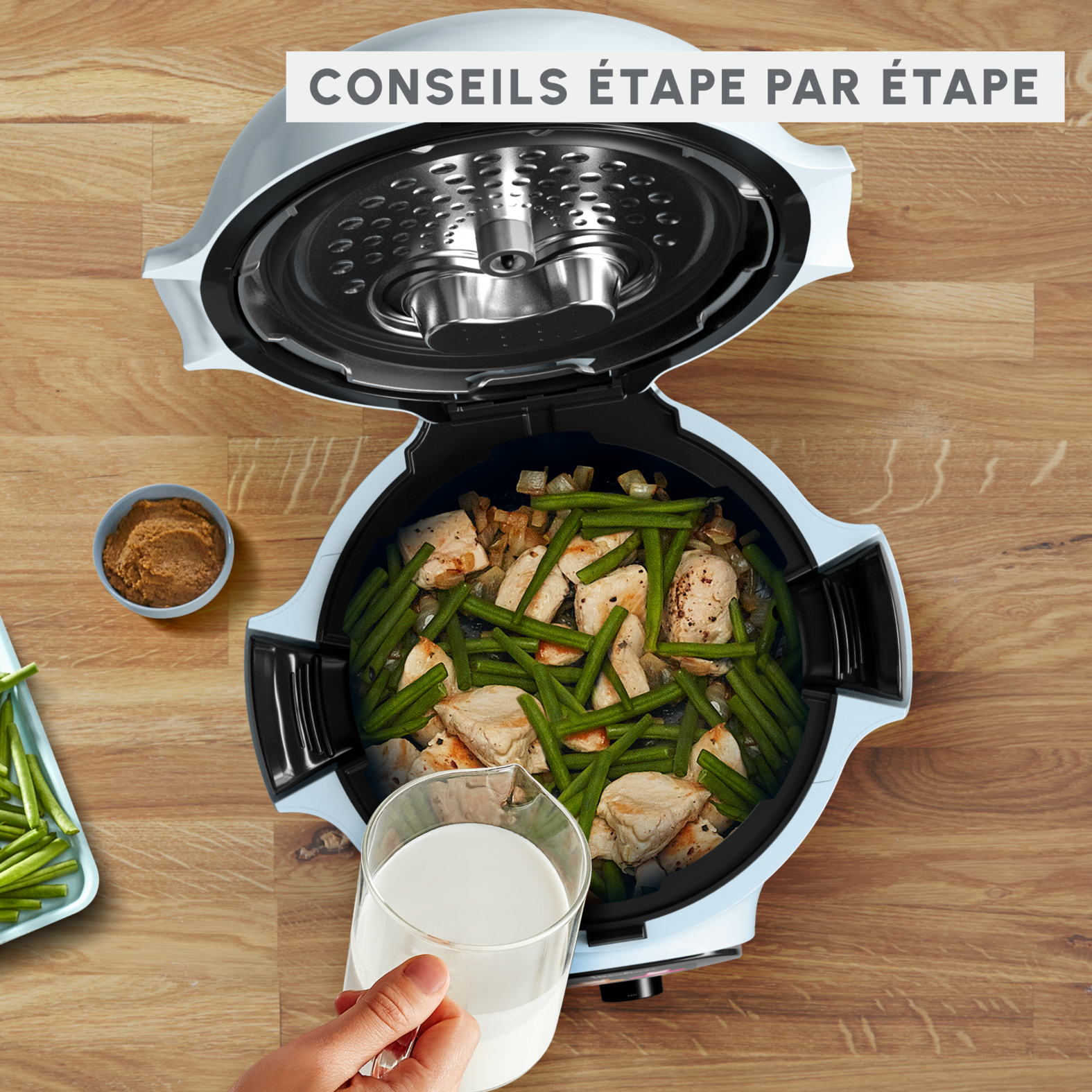 Voir la diapositive 5 : MOULINEX Multicuiseur intelligent Cookeo + Mini CE880410 - Bleu