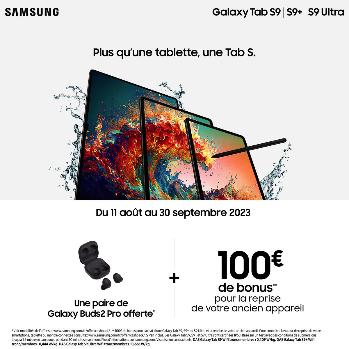 SAMSUNG Tablette tactile S9 avec Galaxy AI - 11 pouces -128GO - Anthracite