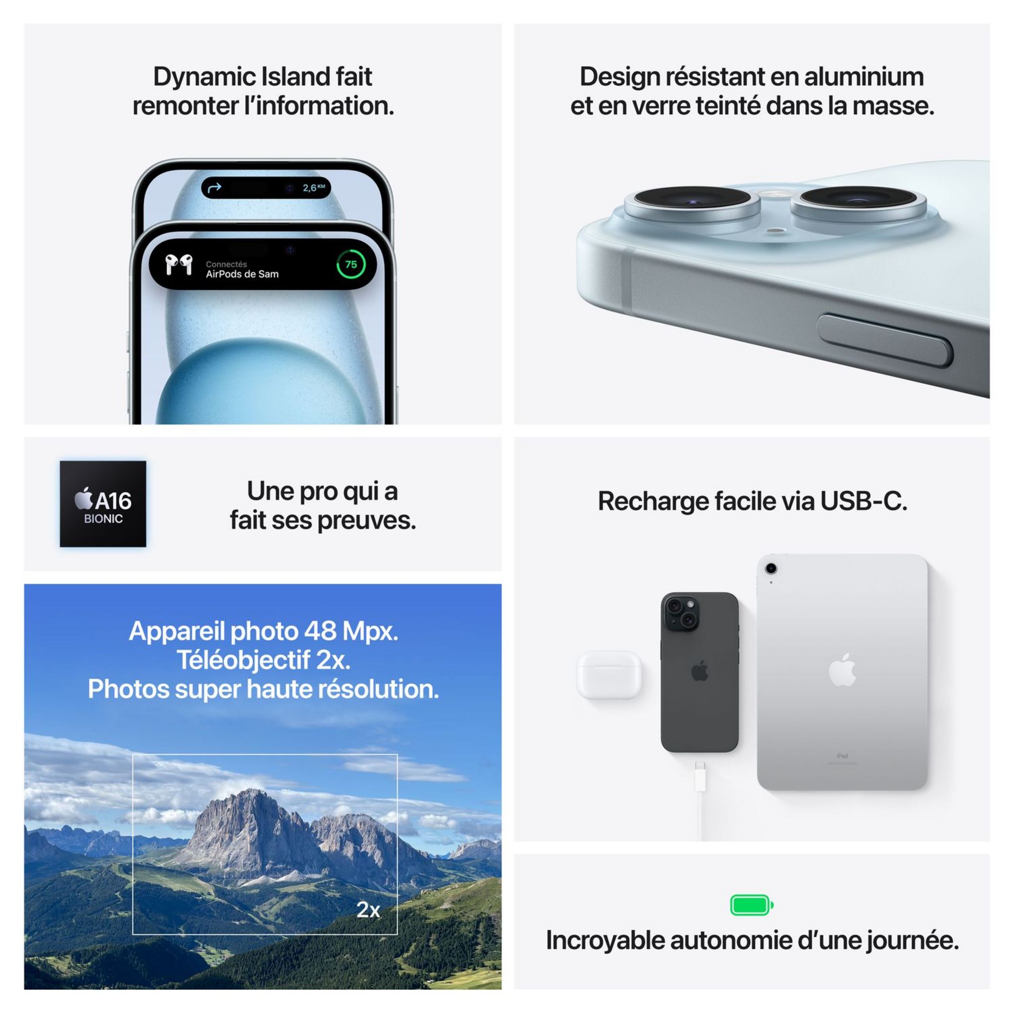 Voir la diapositive 2 : APPLE iPhone 15 512 go - Vert