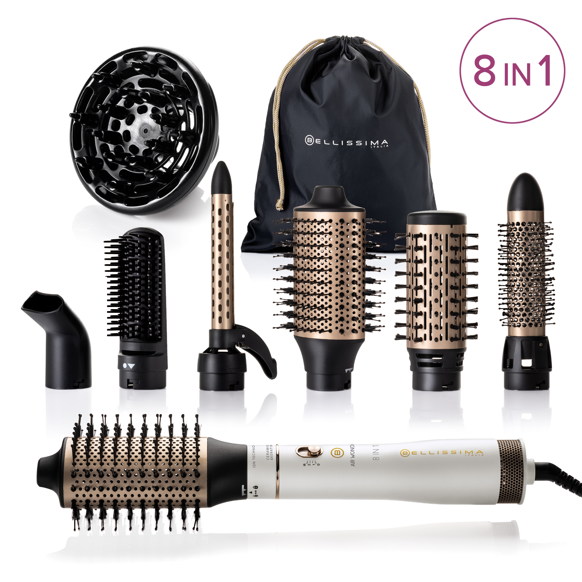 Voir la diapositive 2 : BELLISSIMA Brosse soufflante 11847 - Blanc satiné
