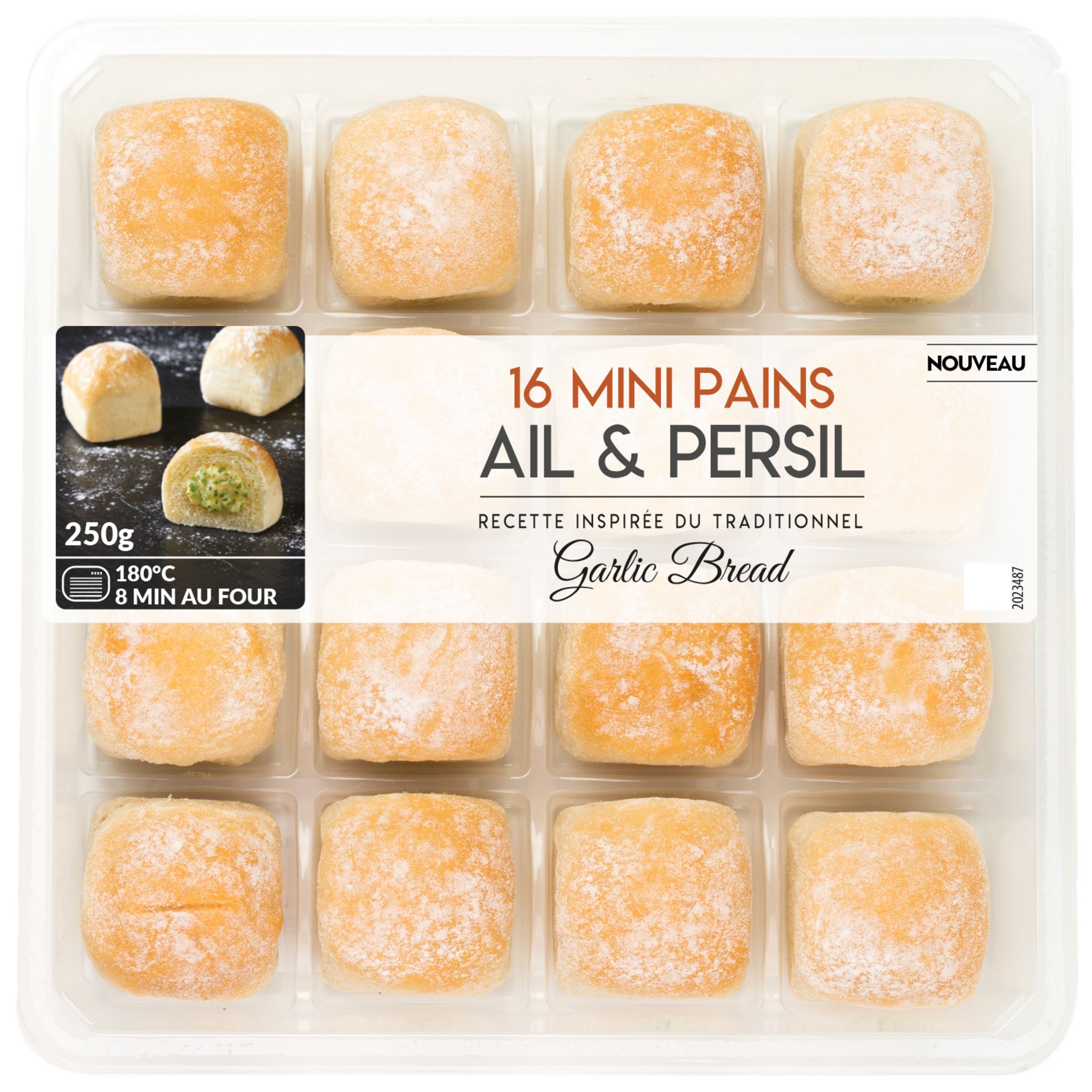 MIX BUFFET Mini pains ail et persil 16 pièces 250G