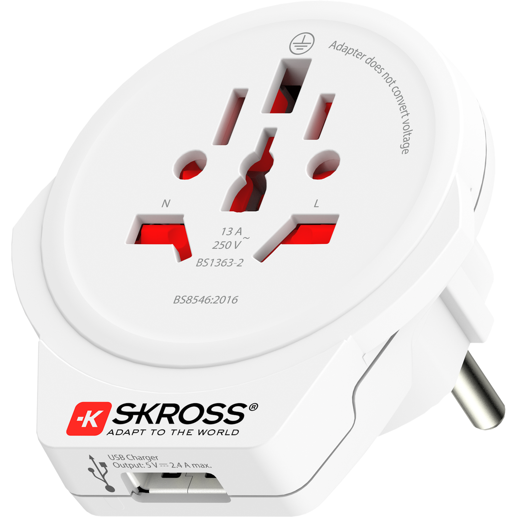 Voir la diapositive 2 : SKROSS Adaptateur World to Euro - Blanc
