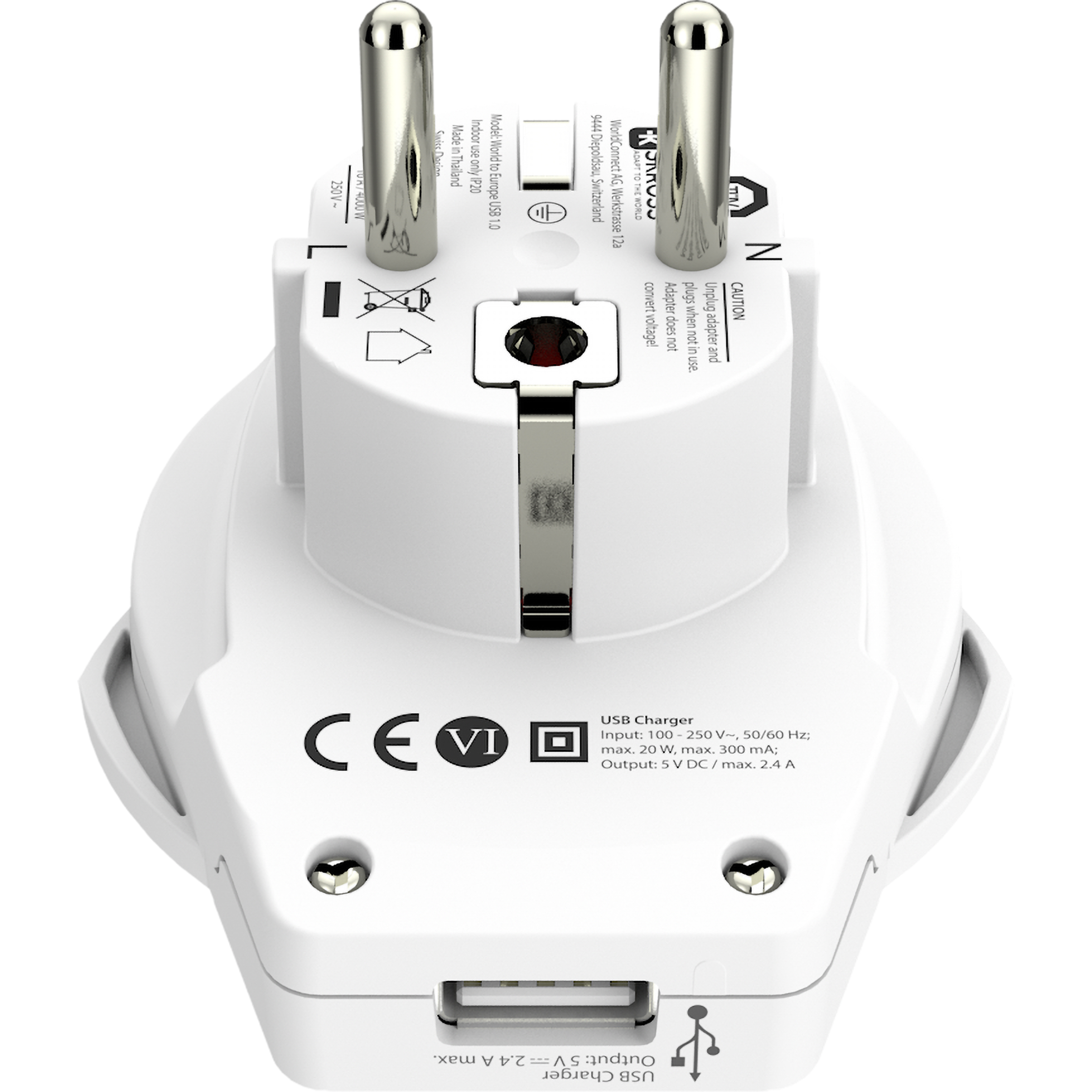 Voir la diapositive 4 : SKROSS Adaptateur World to Euro - Blanc