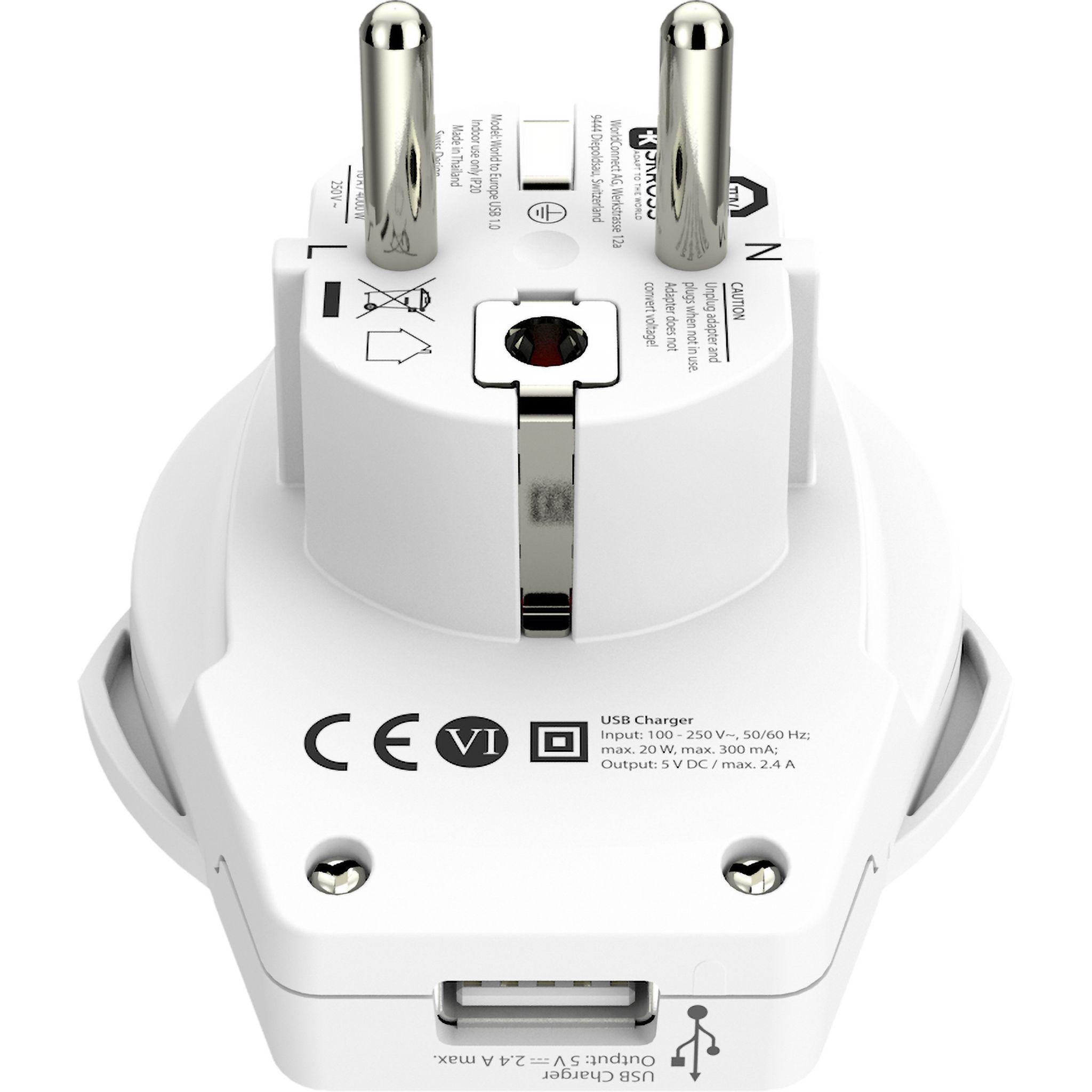 Voir la diapositive 4 : SKROSS Adaptateur World to Euro - Blanc