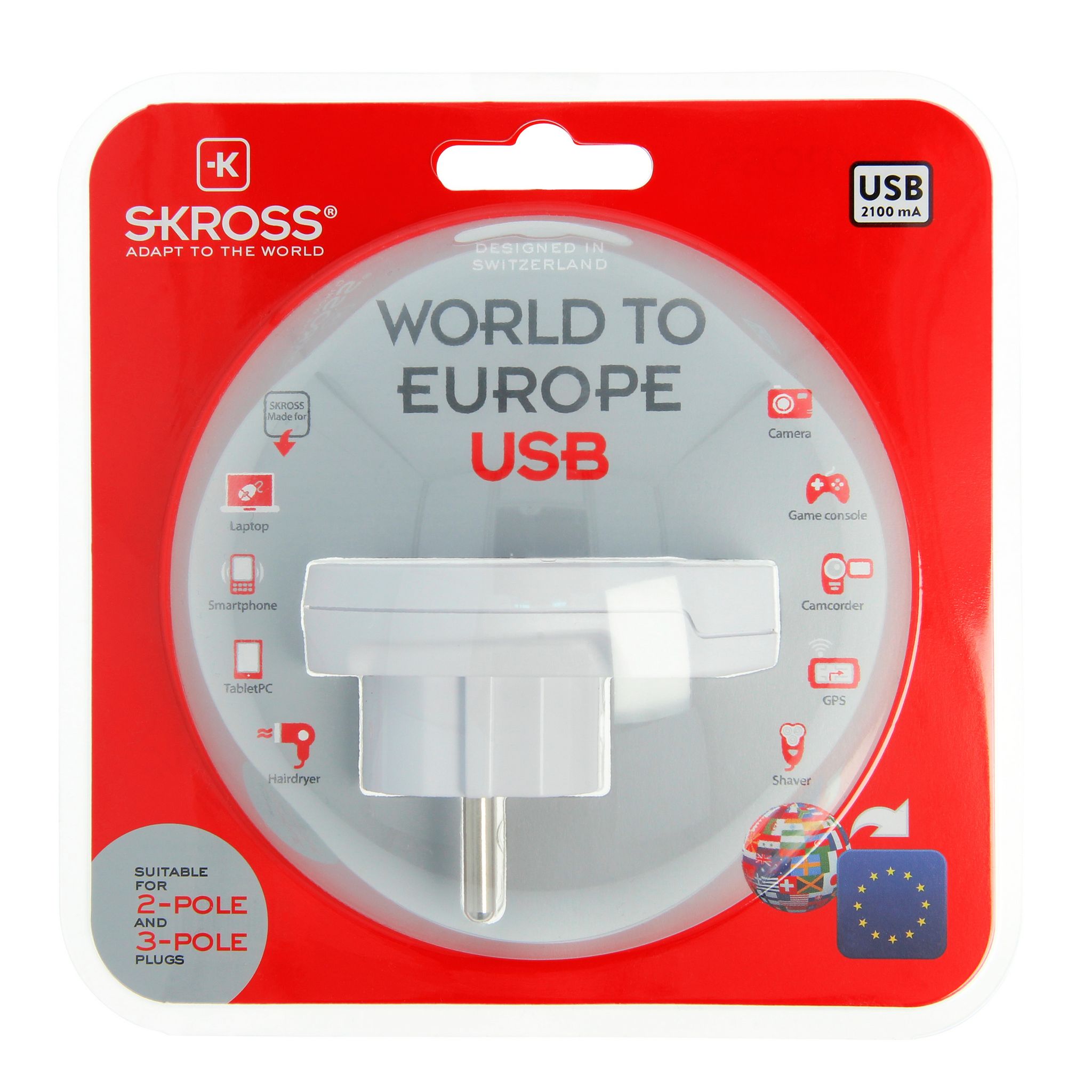 Voir la diapositive 5 : SKROSS Adaptateur World to Euro - Blanc