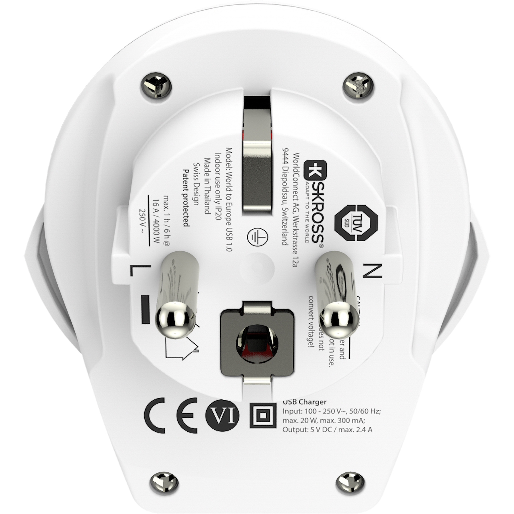 Voir la diapositive 6 : SKROSS Adaptateur World to Euro - Blanc