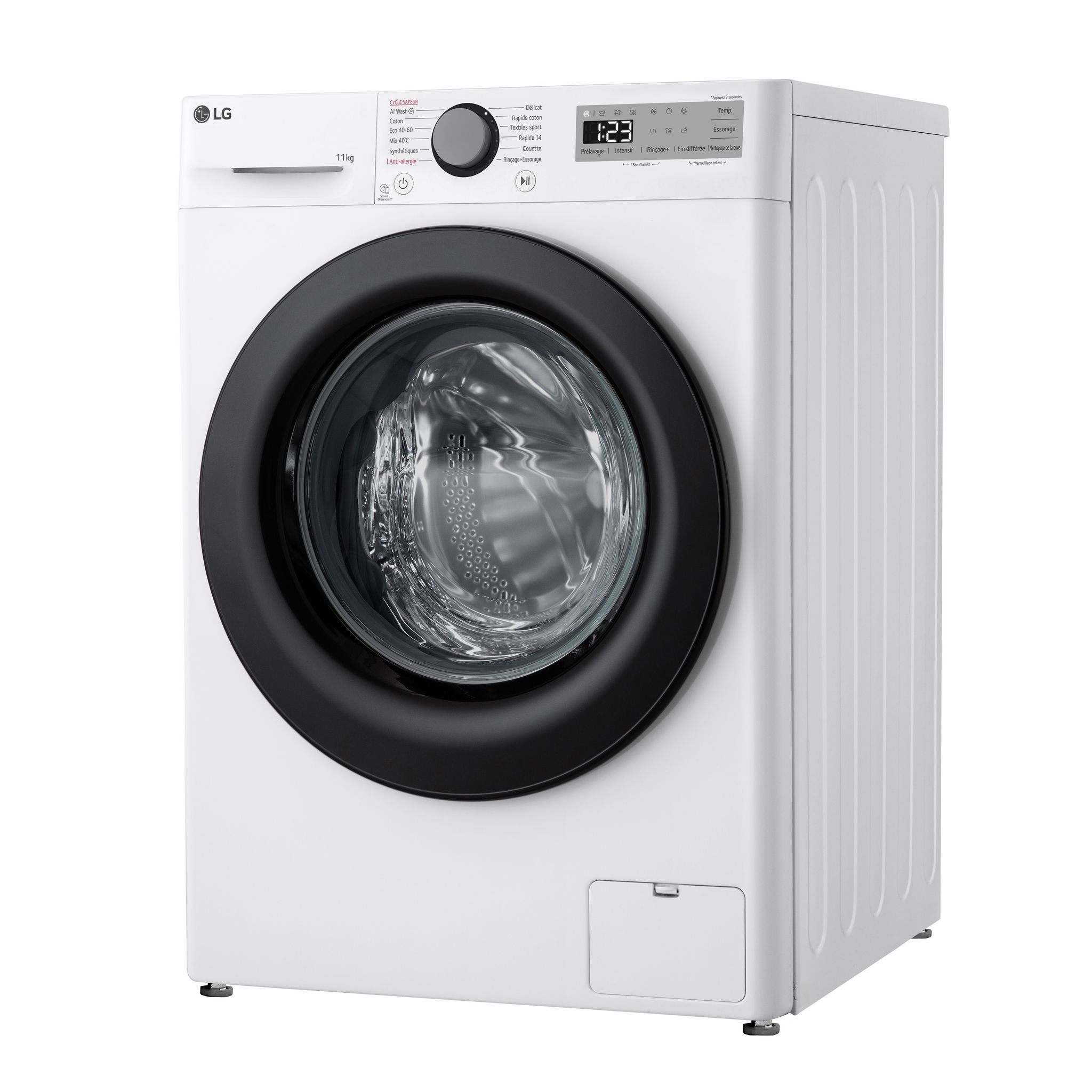 Voir la diapositive 3 : LG Lave linge hublot à induction F14R15WHS, 11 Kg, 1400 T/min, A