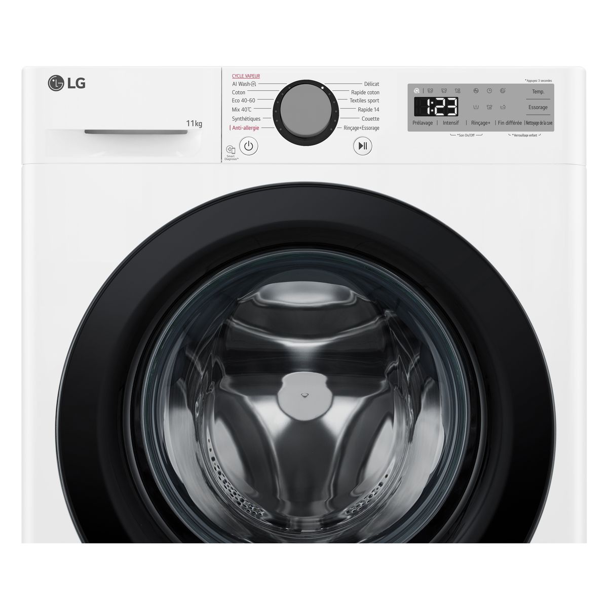 LG Lave linge hublot à induction F14R15WHS, 11 Kg, 1400 T/min, A