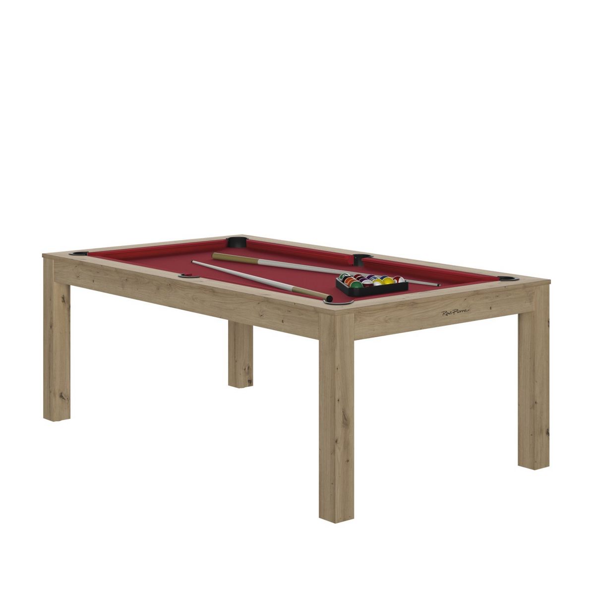 RENE PIERRE Billard Charme chêne Tapis rouge