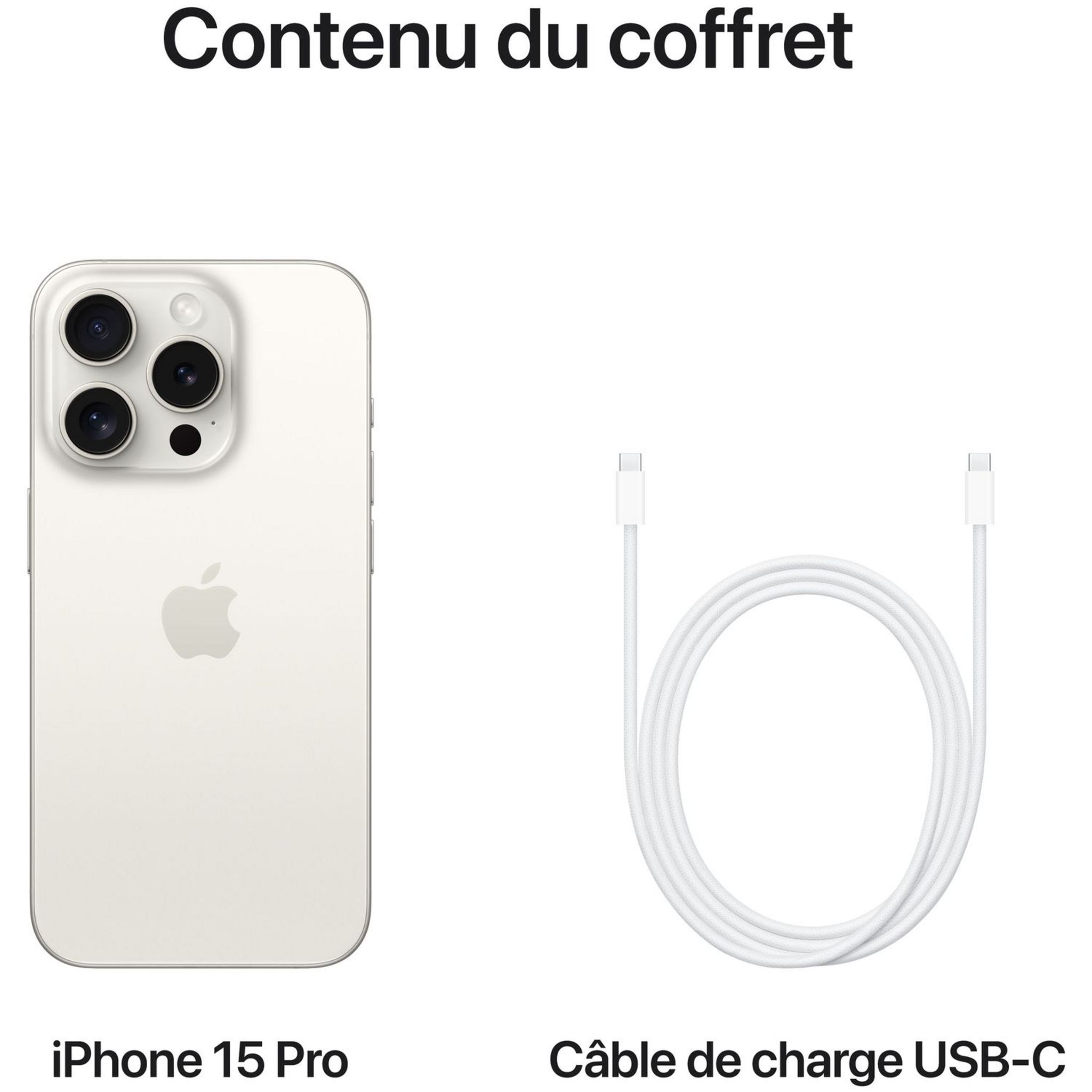Voir la diapositive 5 : APPLE iPhone 15 Pro 1To - Titane Blanc