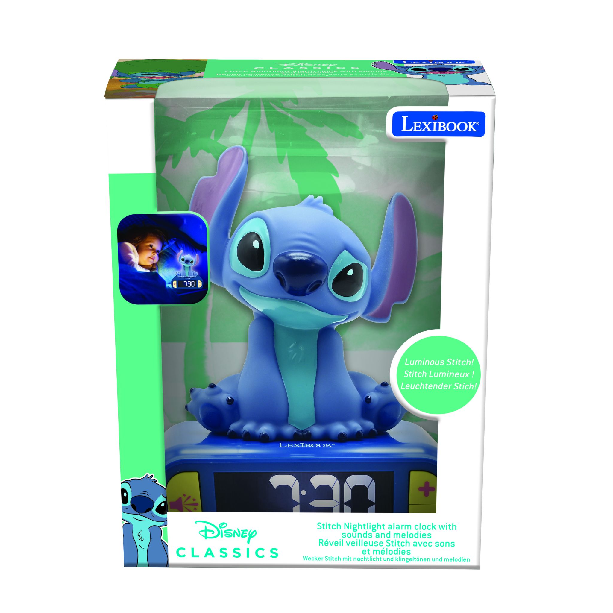 Voir la diapositive 3 : LEXIBOOK Réveil Stitch 3D